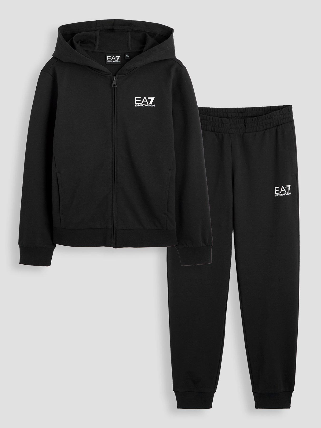 EA7 Emporio Armani Boys Train Core ID Hoodie Tracksuit - Black