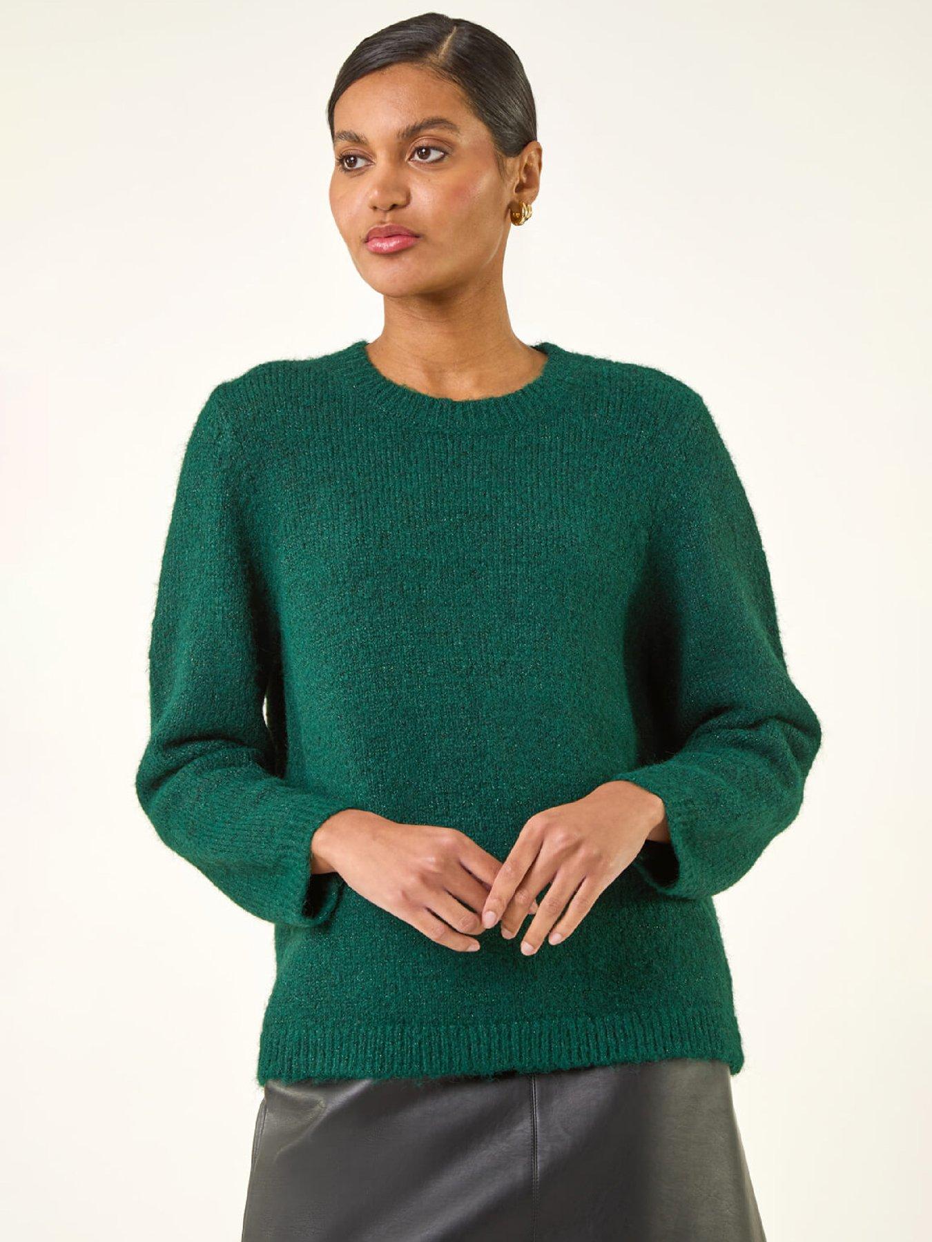 Roman Bow Back Metallic Knit Jumper