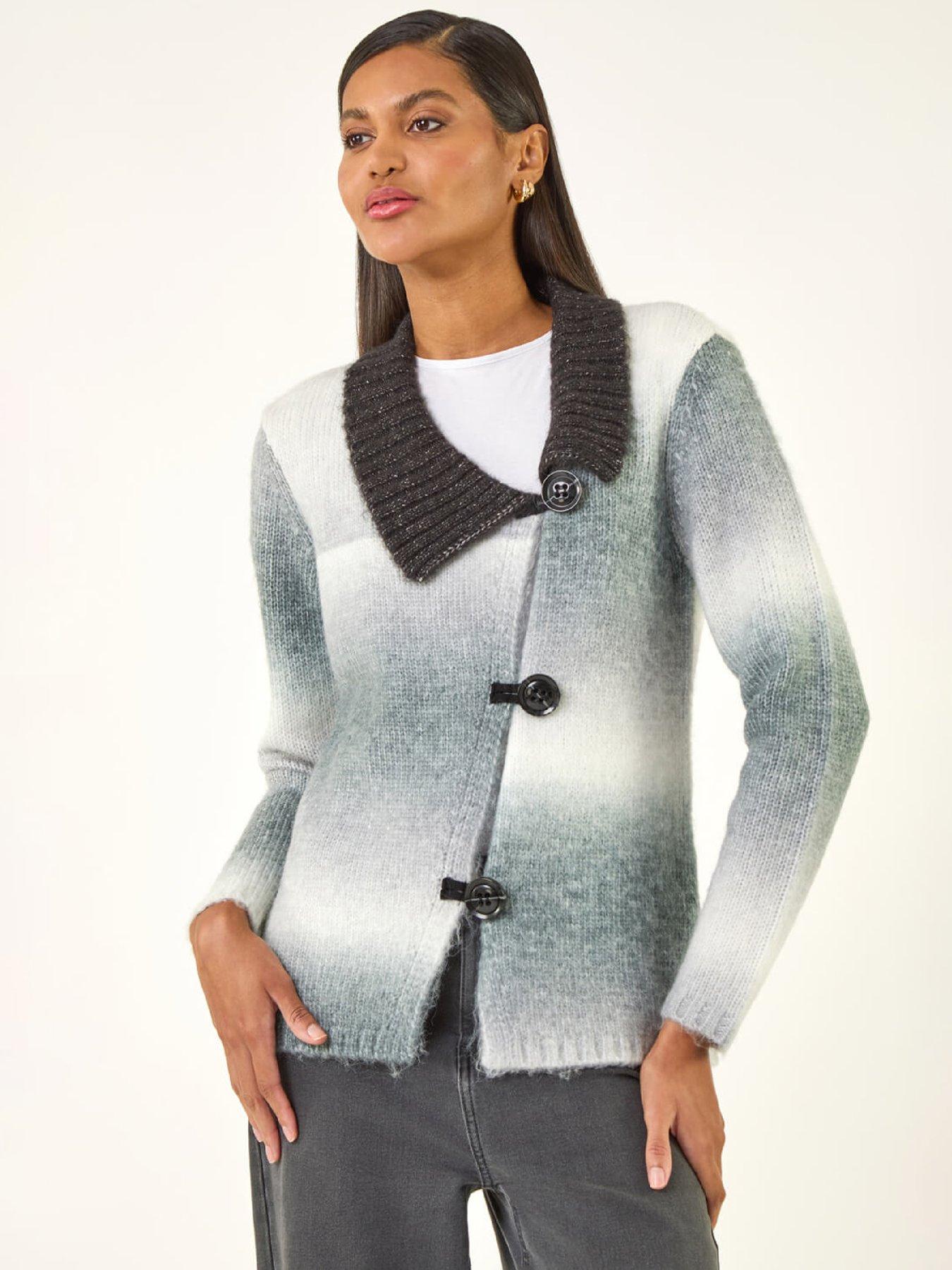 Roman Ombre Buttoned Knit Cardigan