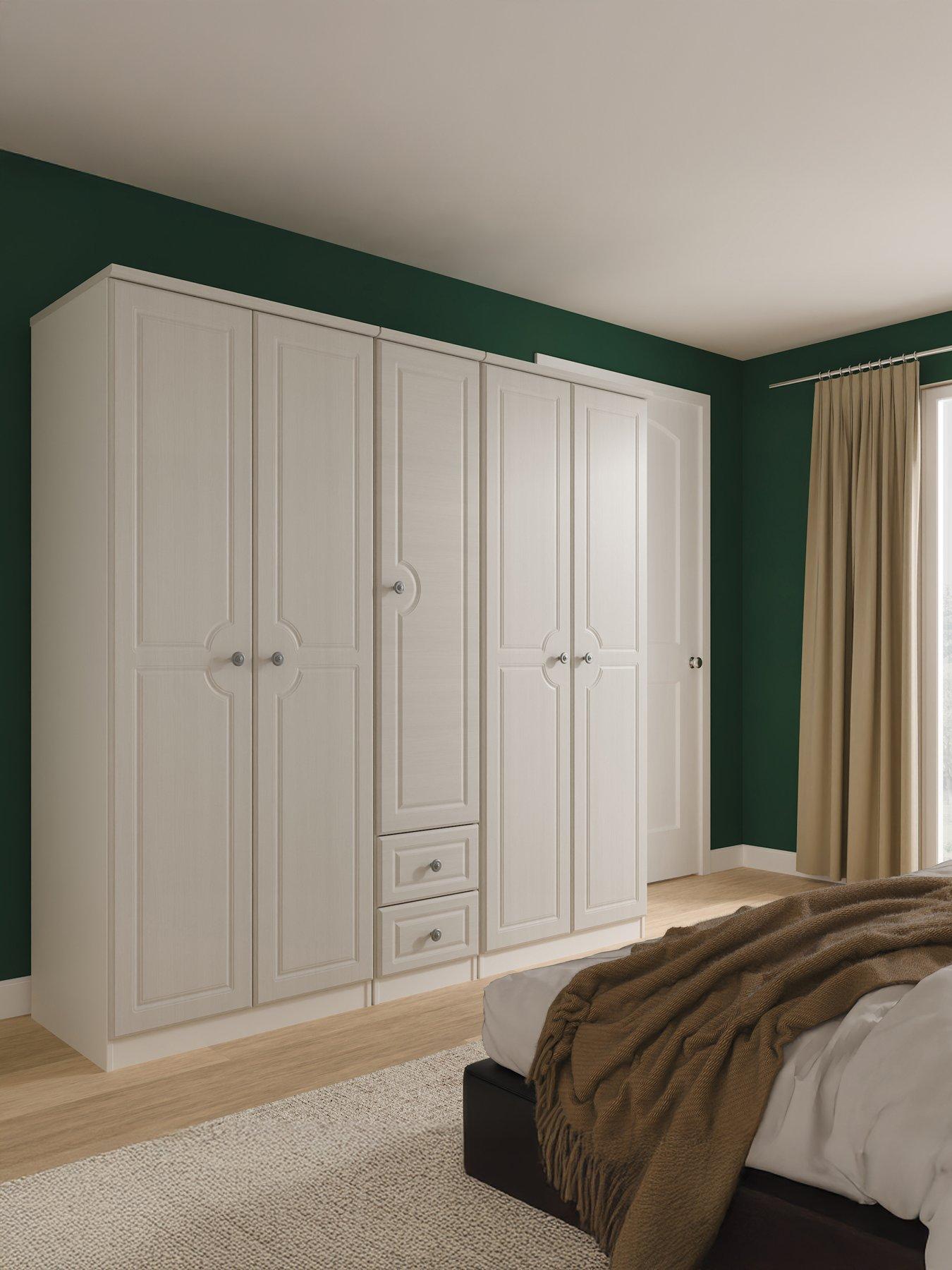 SWIFT Cambridge 5 Door 2 Drawer Mirror Wardrobe - Ready Assembled