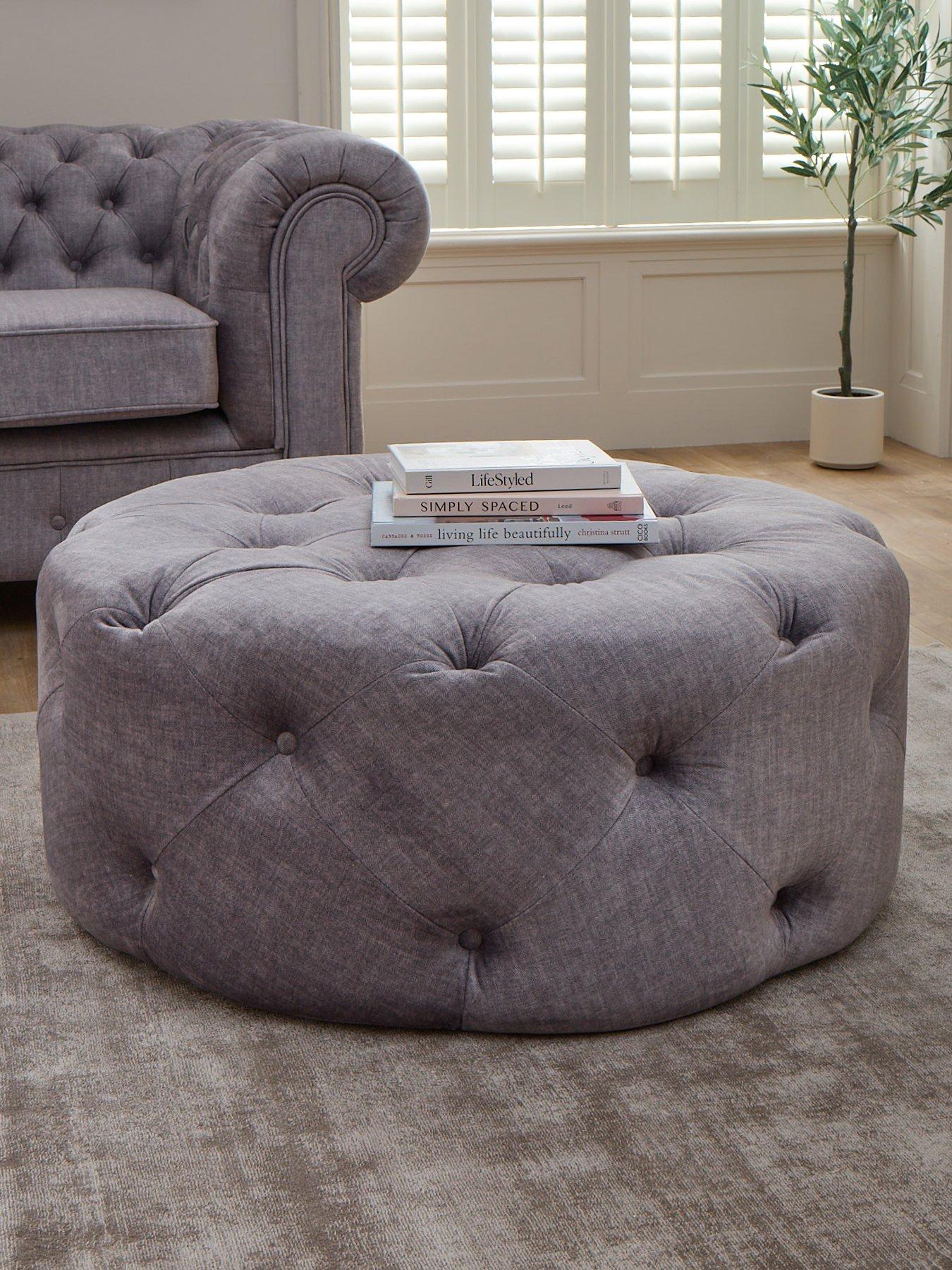 The Very Collection Laura Round Footstool - Grey