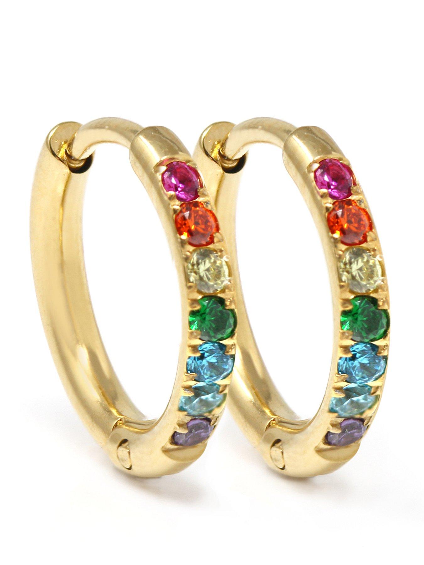 Say It With Rainbow Hug Earrings - Yellow Gold
