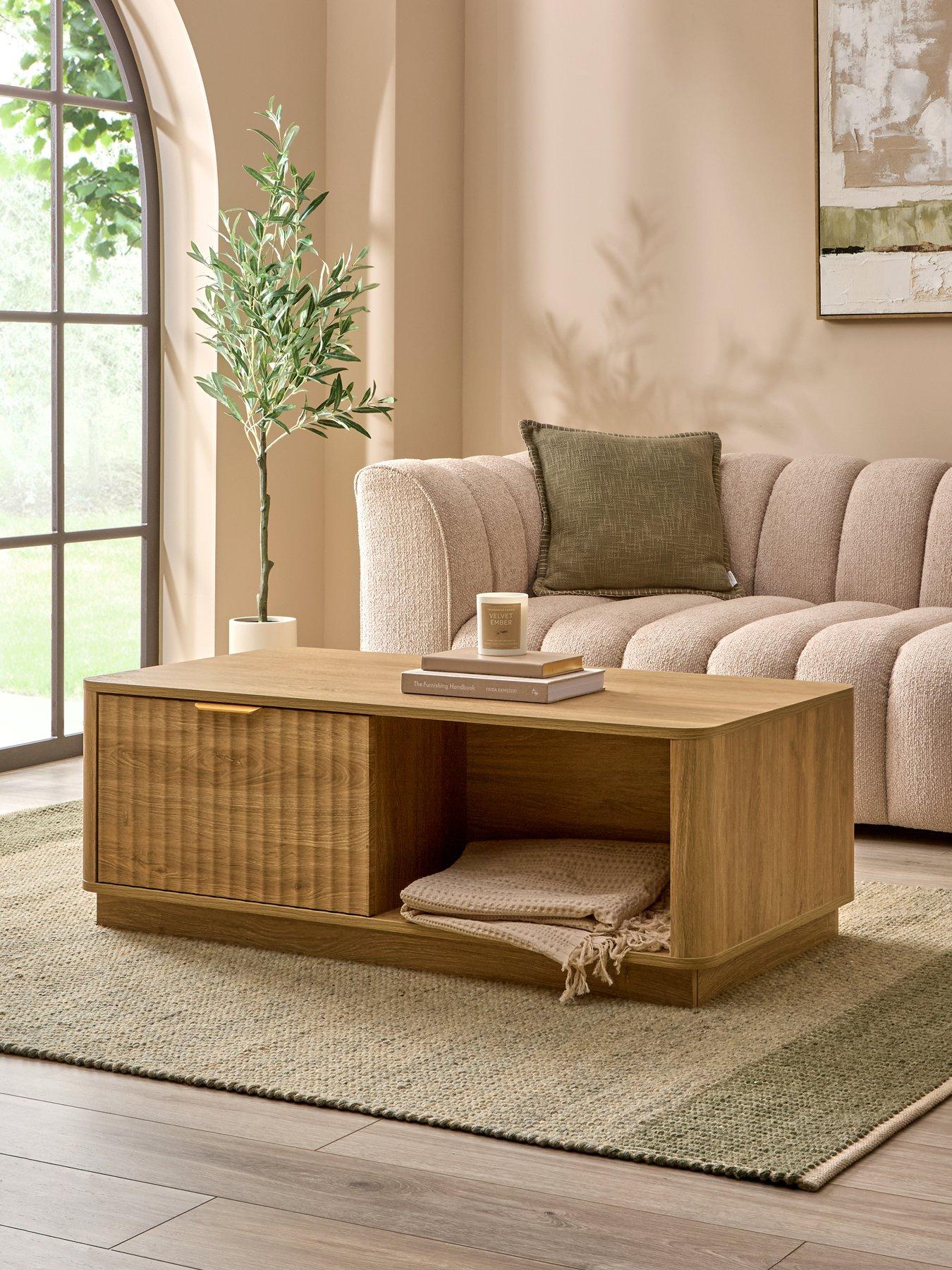 Michelle Keegan Home Sculpt 2 Drawer Coffee Table - Oak