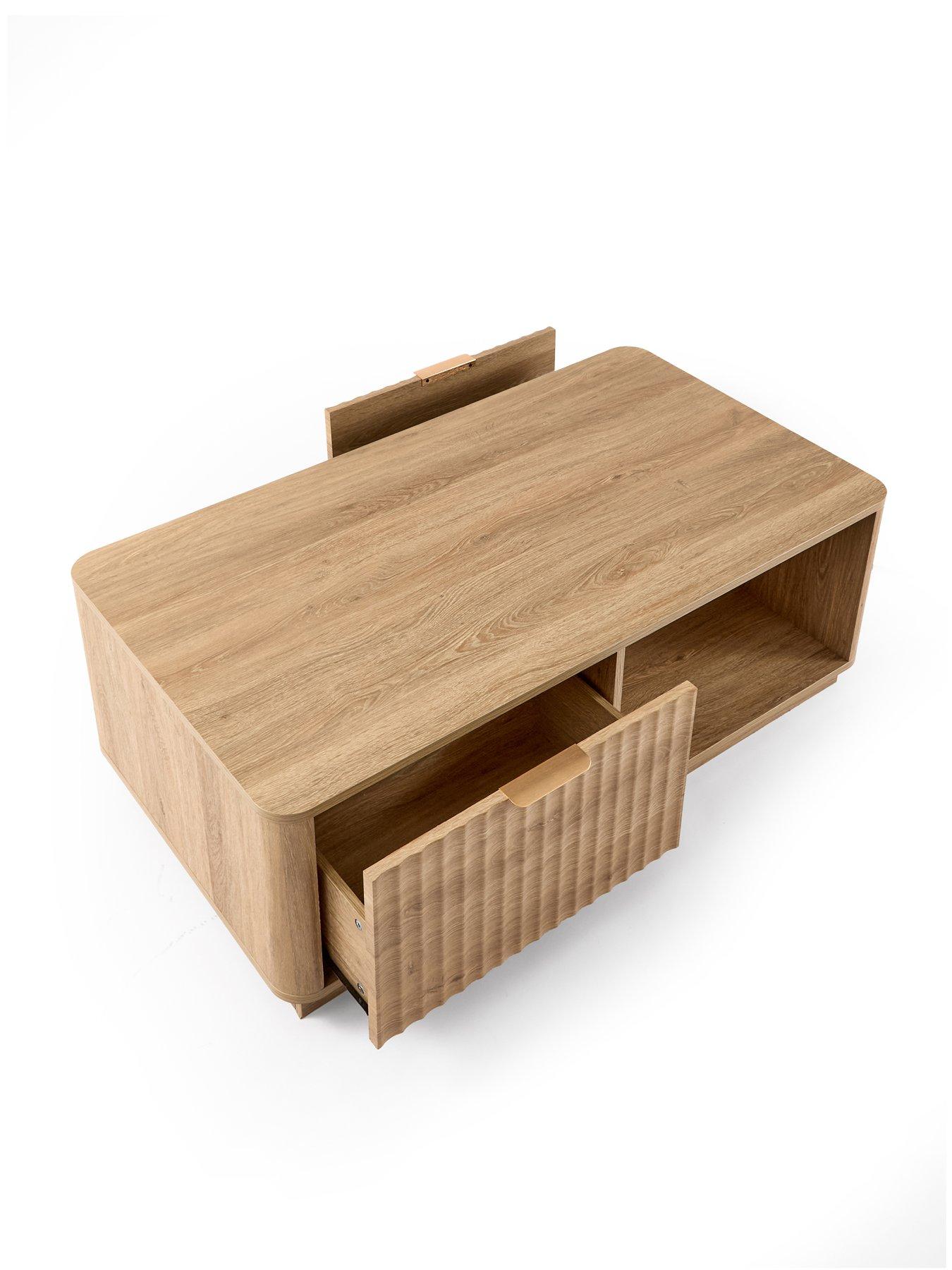 Image 5 of 7 of Michelle Keegan Home Sculpt 2 Drawer&nbsp;Coffee Table - Oak - FSC&reg; Certified