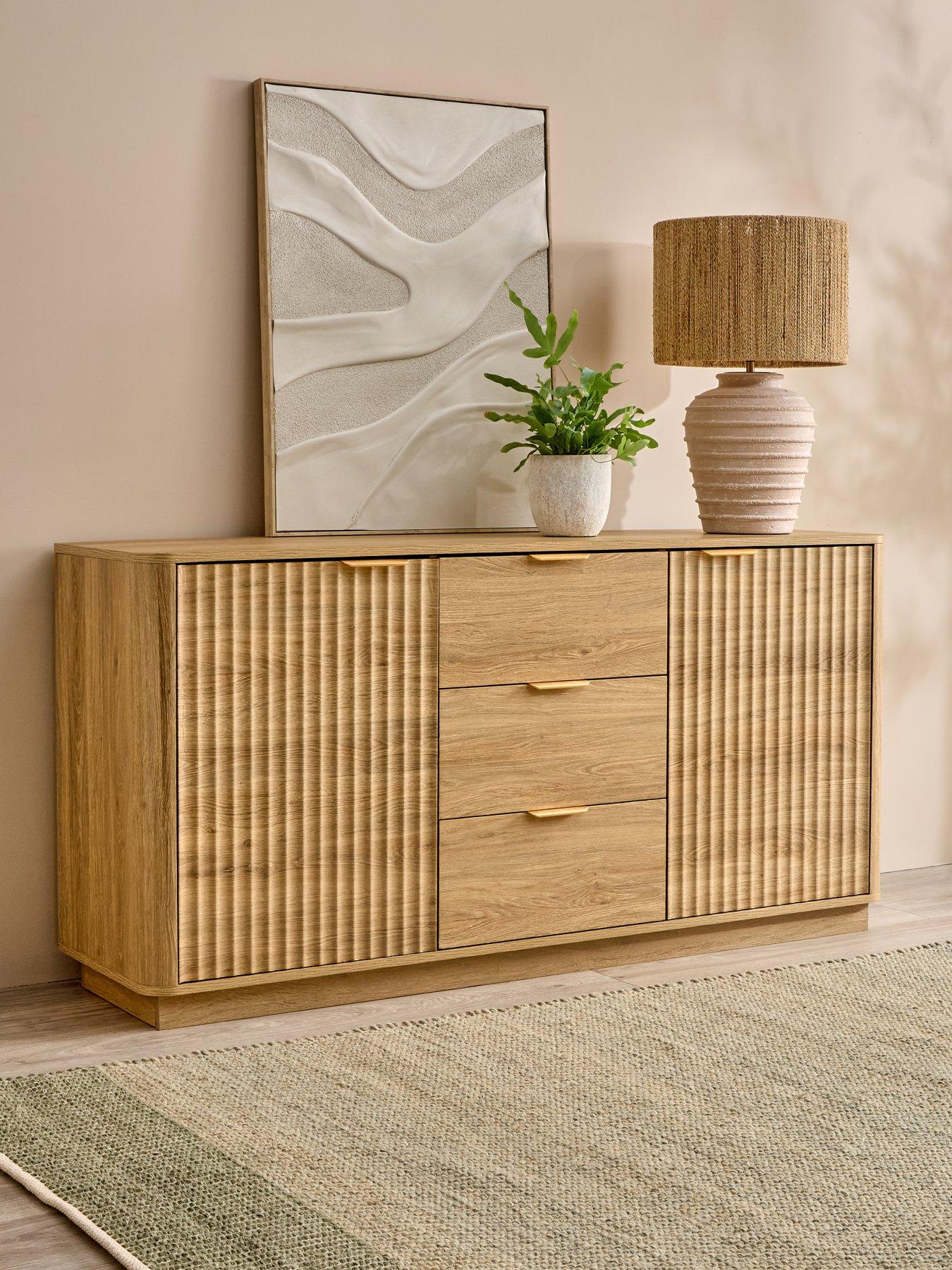 Image 1 of 7 of Michelle Keegan Home Sculpt 2 Door, 3 Drawer Sideboard - Oak - FSC&reg; Certified