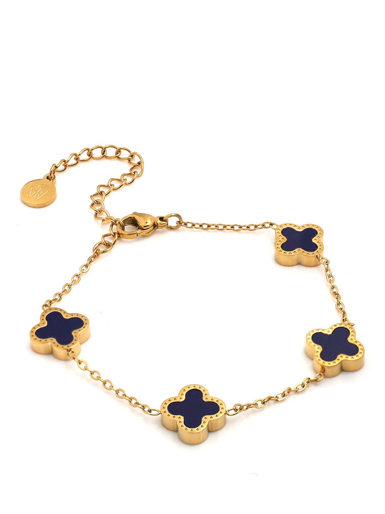 Say It With Blue Clover Bracelet - Yellow Gold
