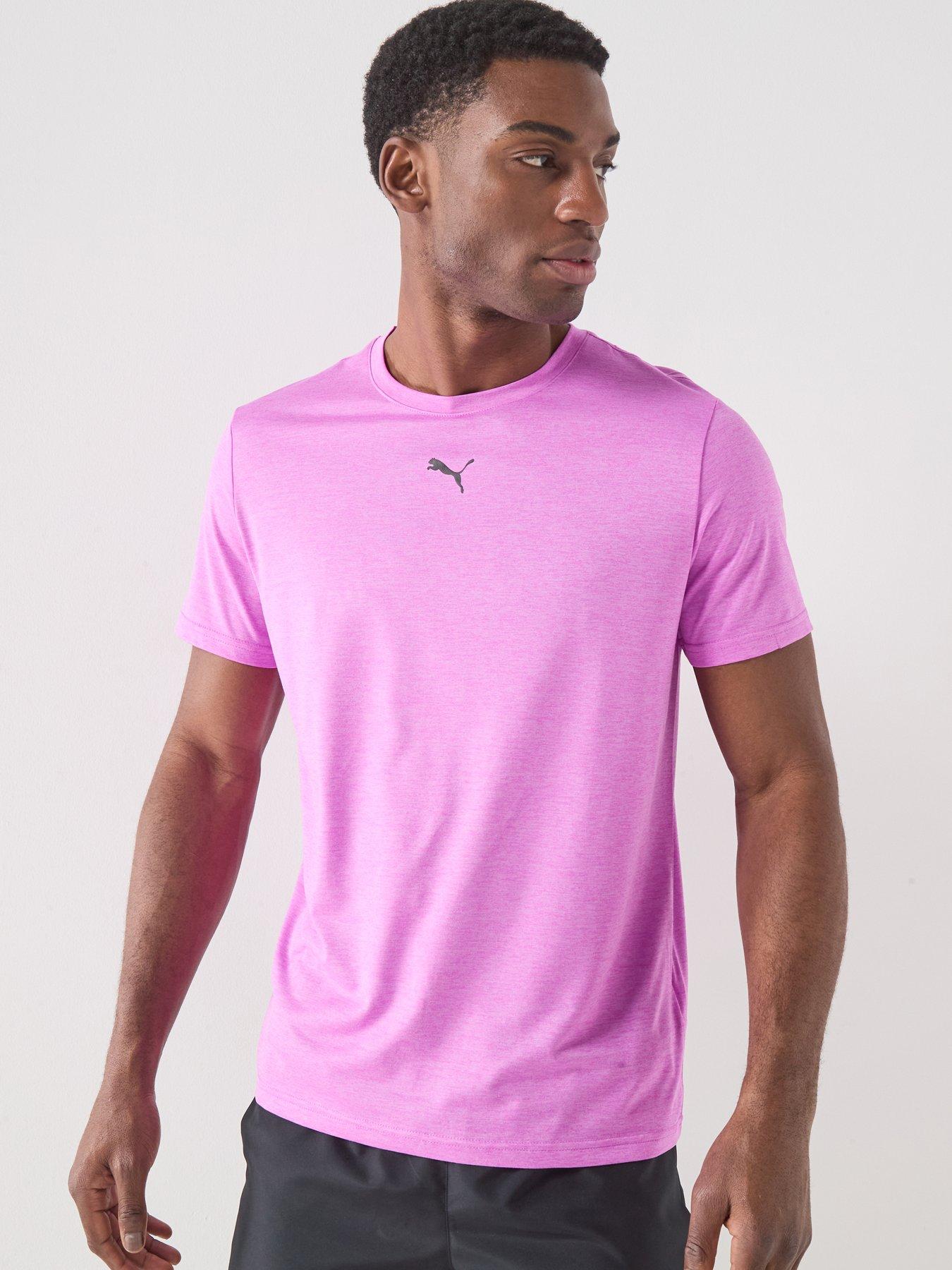 Puma Mens Training Tad Essentials Heather Cat T-Shirt - Pink