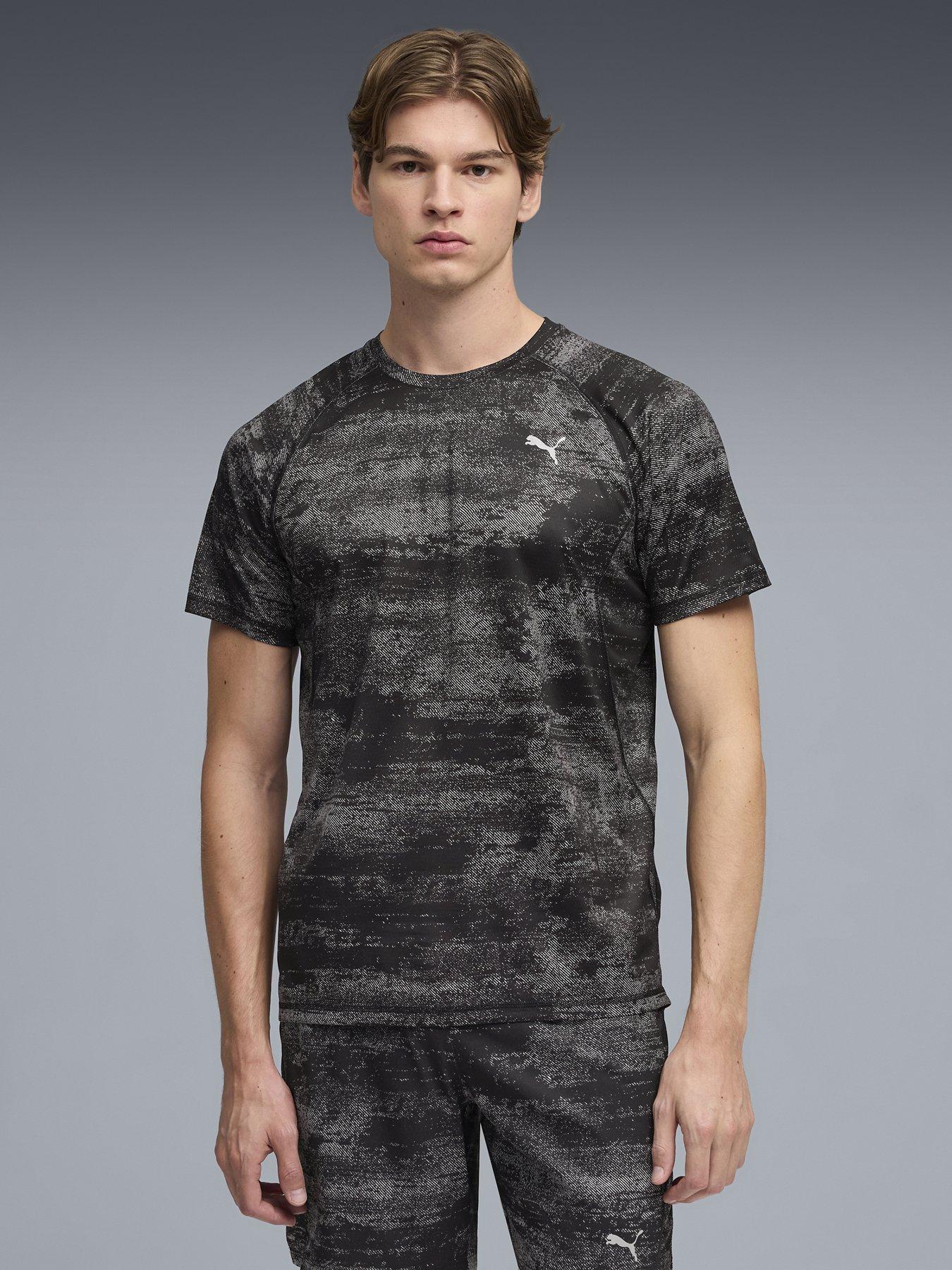 Puma Mens Running Velocity Printed T-Shirt, Black, Size S, Men