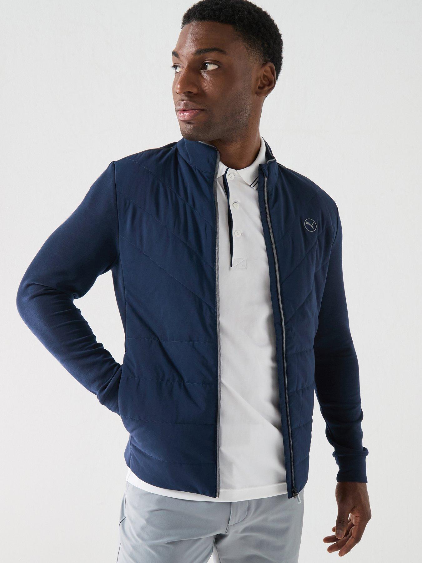 Puma Mens Golf Cloudspun Fleece Hybrid Jacket - Navy
