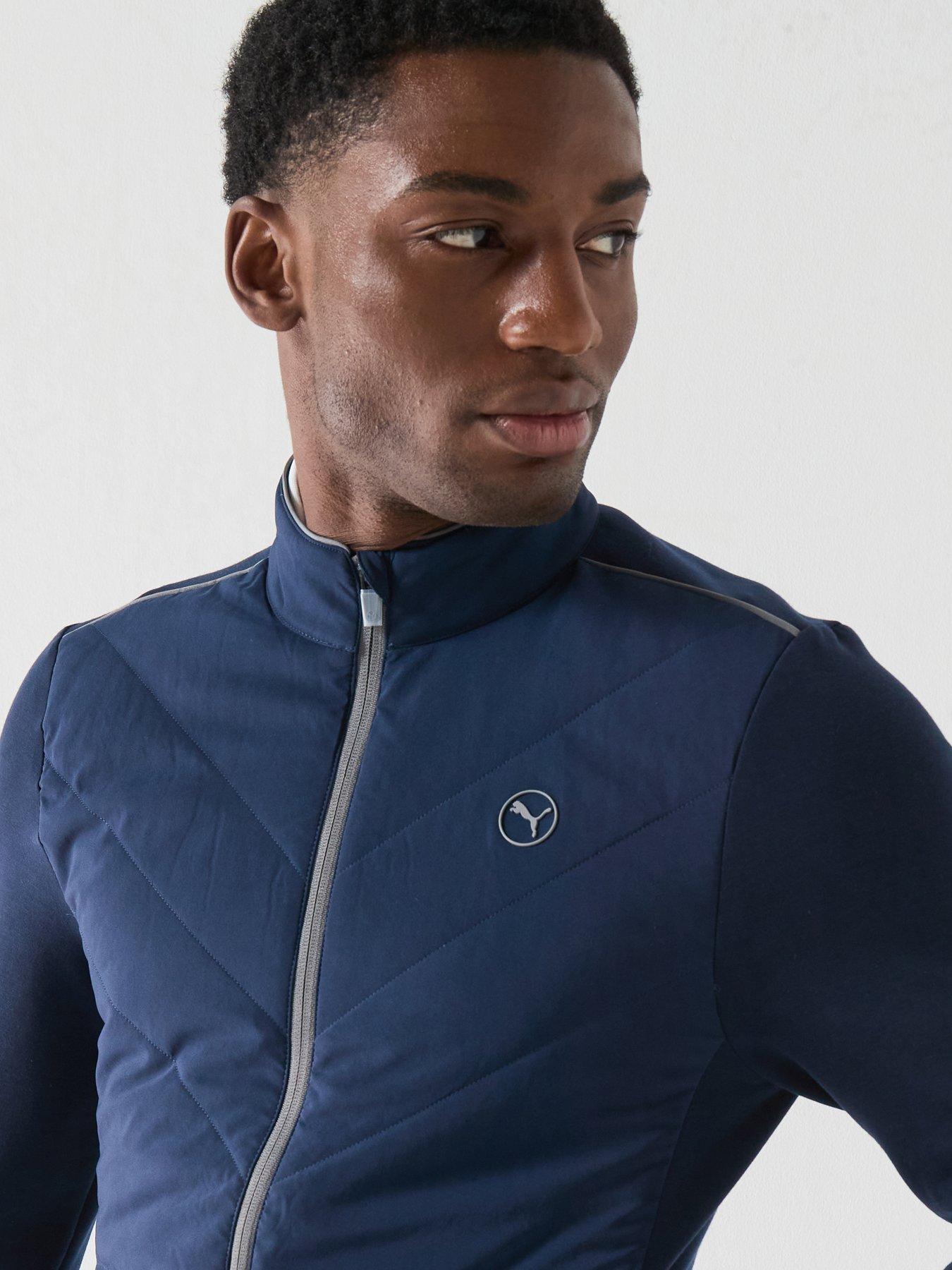 Puma Mens Golf Cloudspun Fleece Hybrid Jacket - Navy | Very