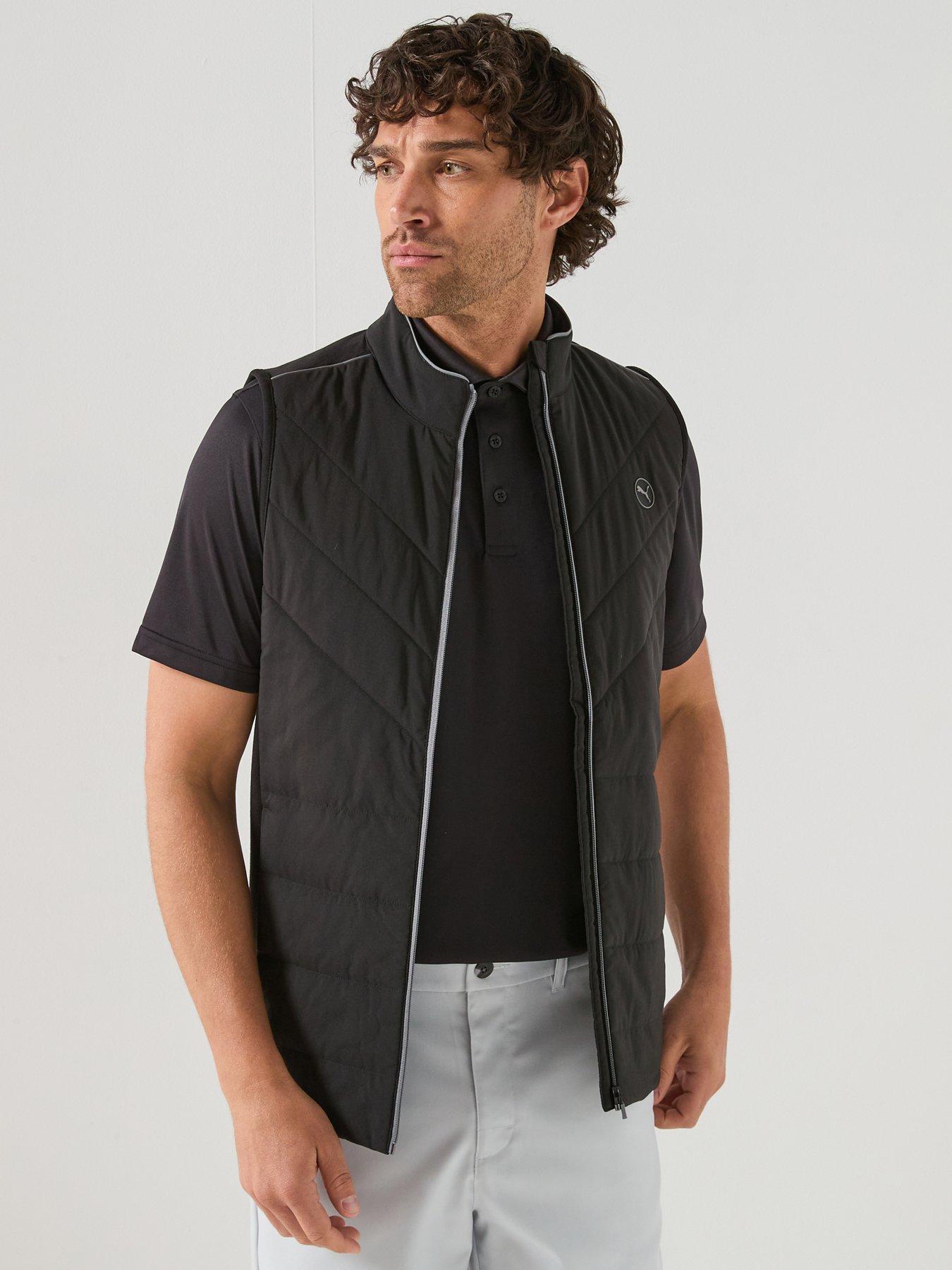 Puma Mens Golf Cloudspun Fleece Hybrid Vest - Black