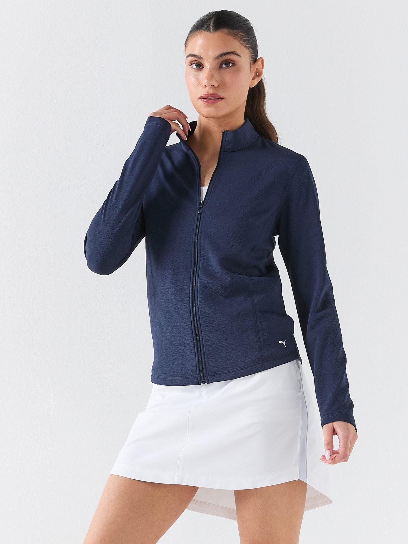Image 1 of 6 of Puma Womens Golf Pure Textured Jacket - Navy