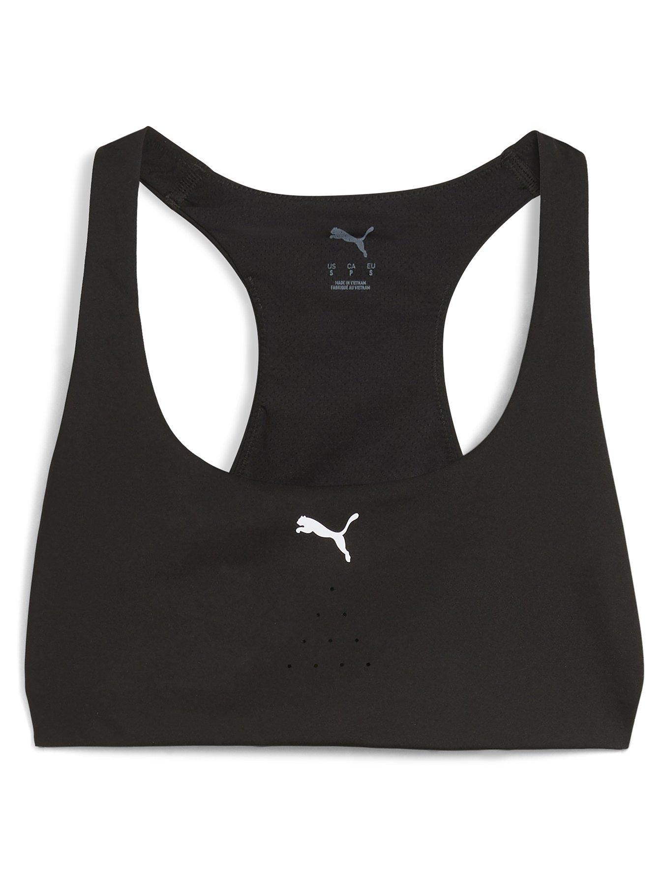 Puma Womens Training 4Keeps Athlete Mid Support Sports Bra, Black, Size Xs, Women