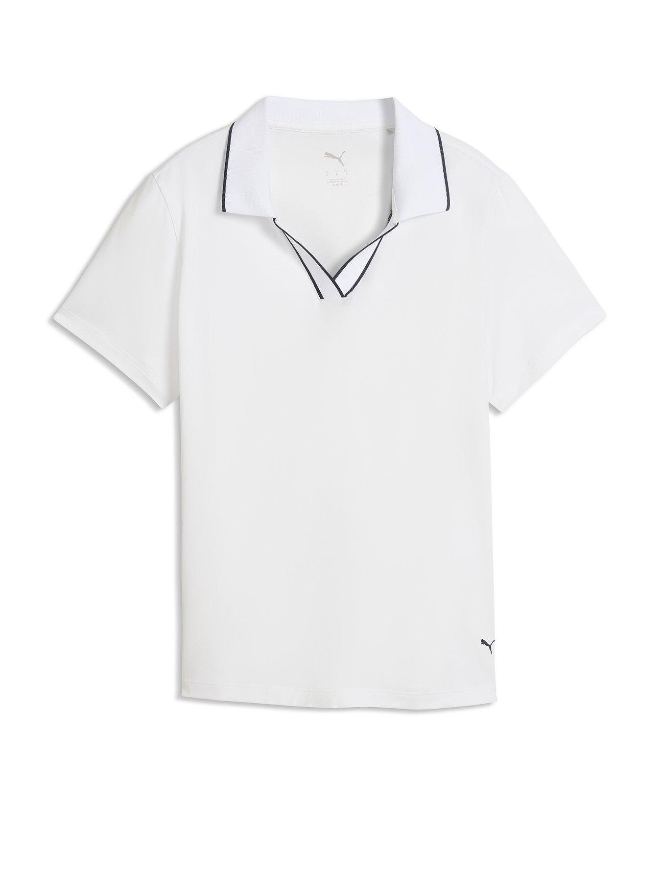 Puma Womens Golf Cloudspun Essential Short Sleeve Polo Shirt - White