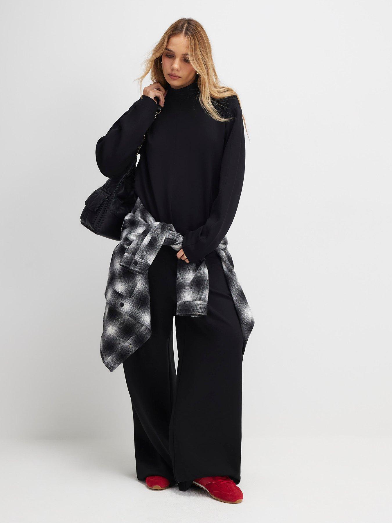 Image 1 of 6 of River Island Tailored Interlock Trouser - Black