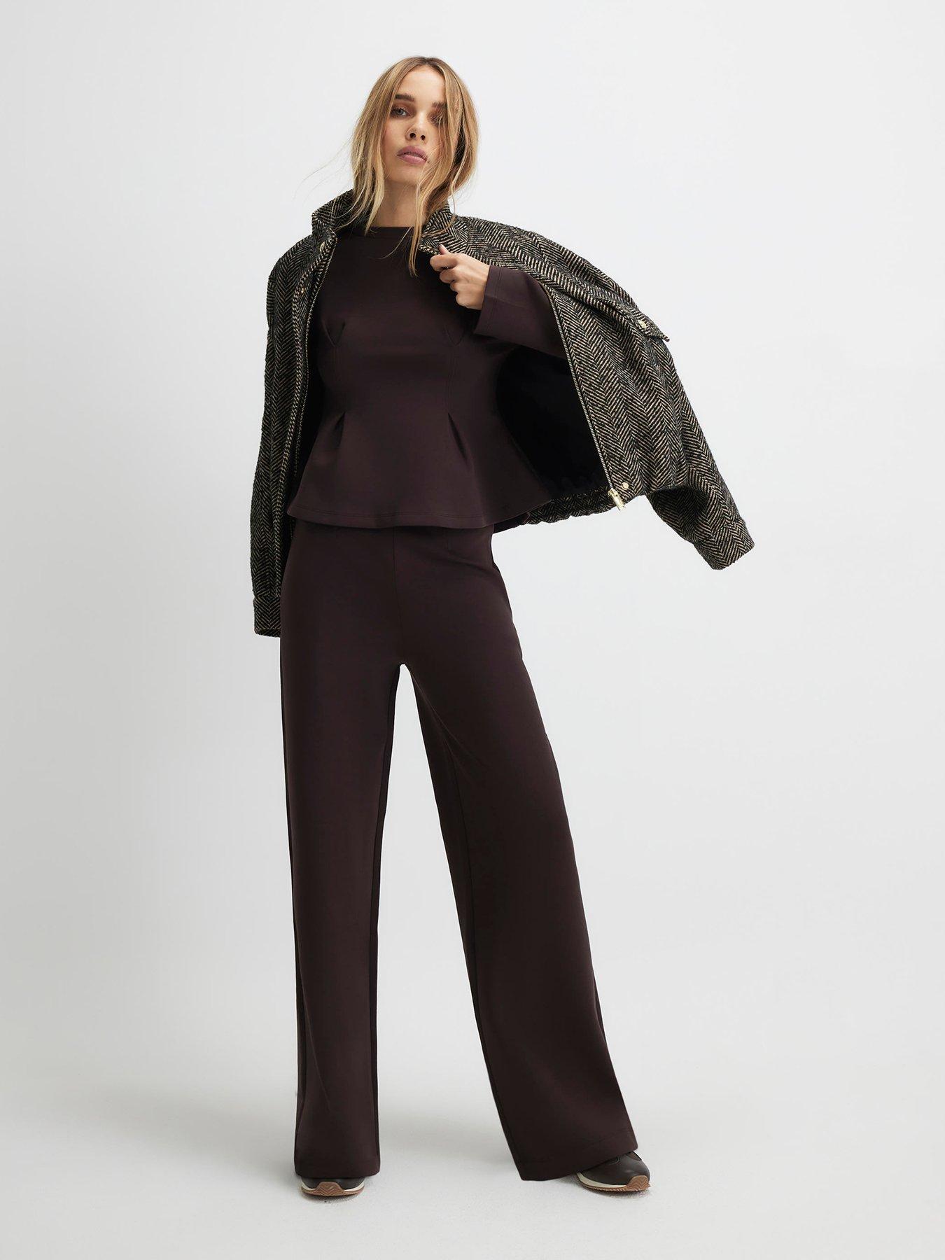 Image 3 of 6 of River Island Long Sleeve Corset Detail Top - Brown