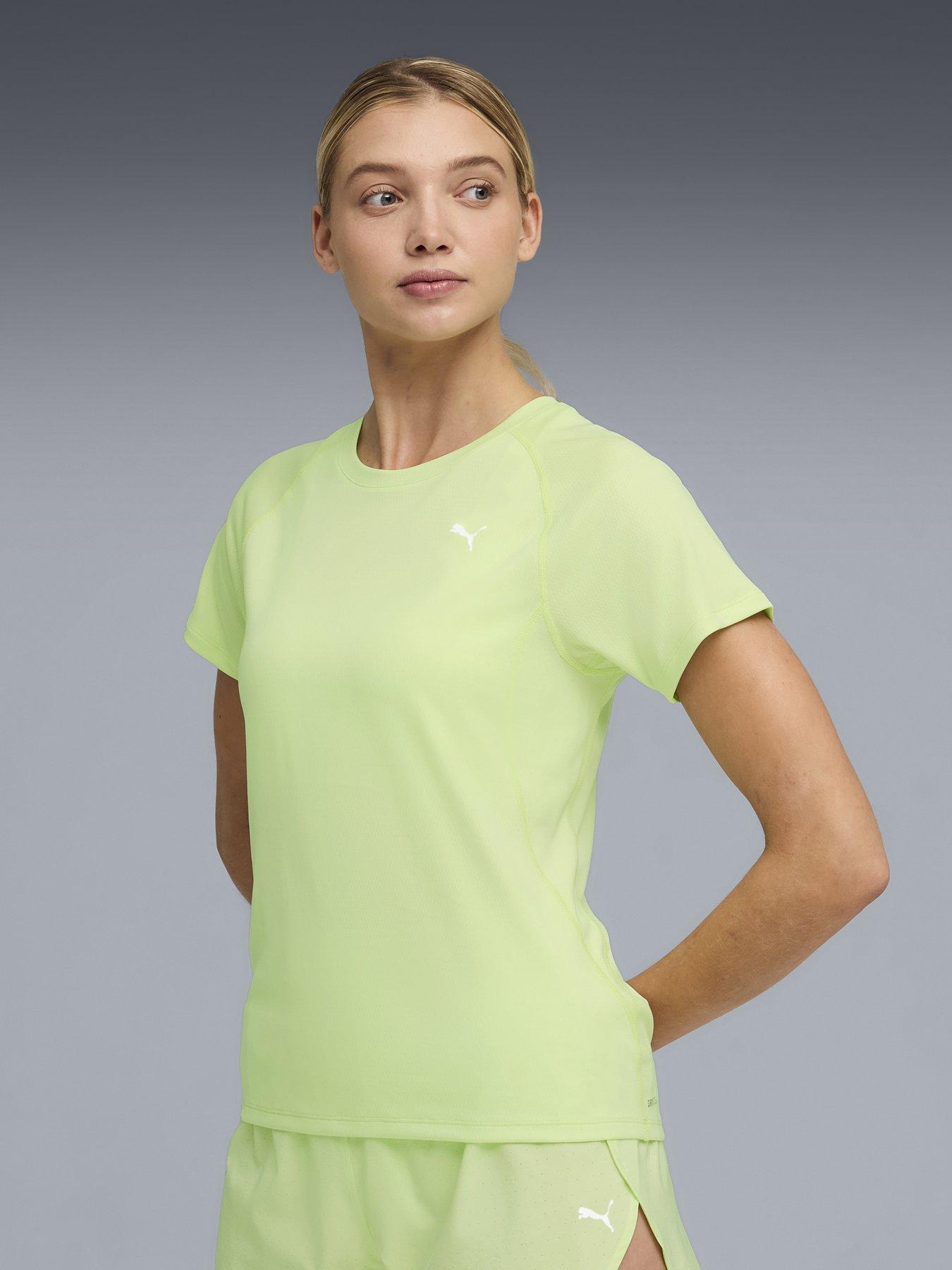 Puma Womens Running Velocity T-Shirt, Yellow, Size M, Women