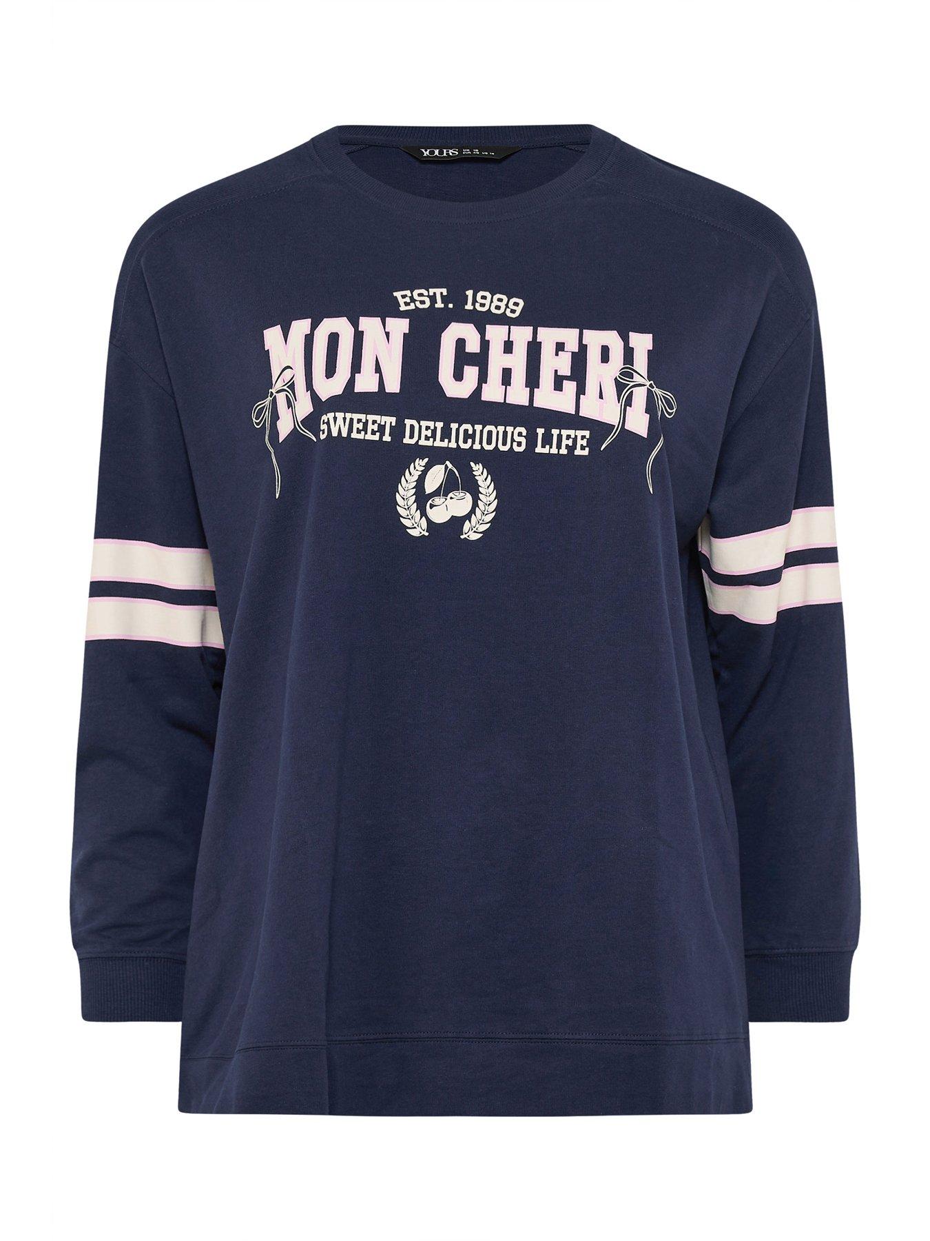 Image 6 of 6 of Yours Curve Football Jersey Top - Blue