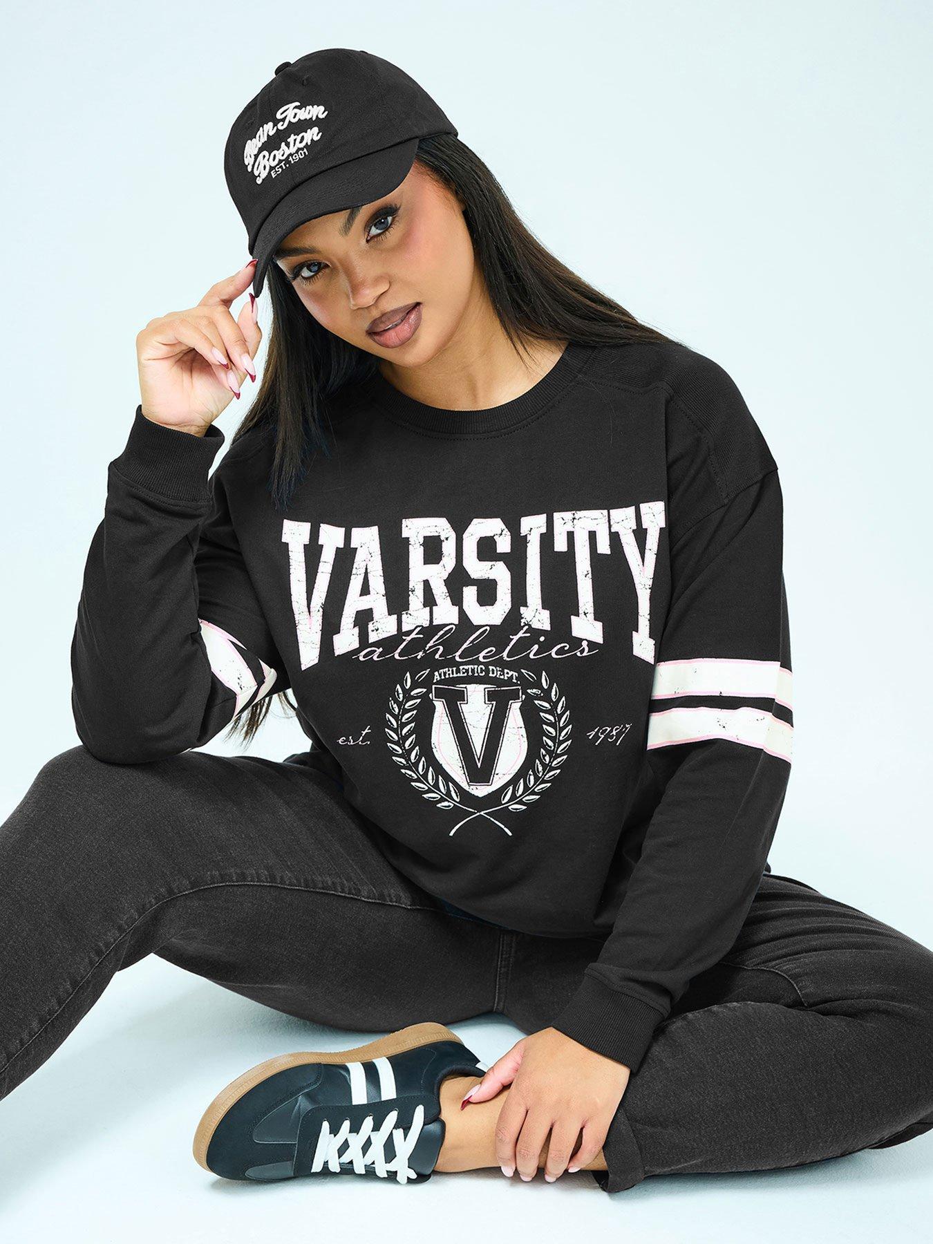 Yours Curve Football Jersey Top - Black