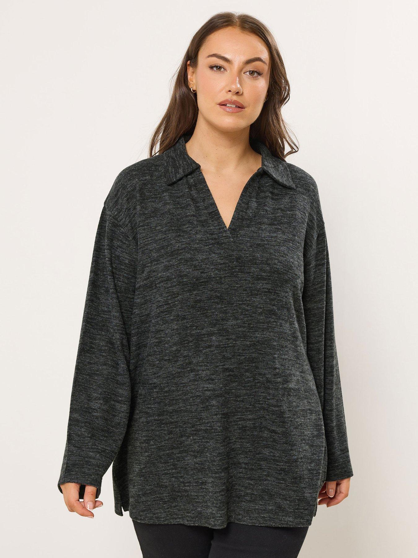 yours-curve-collared-jumper-grey