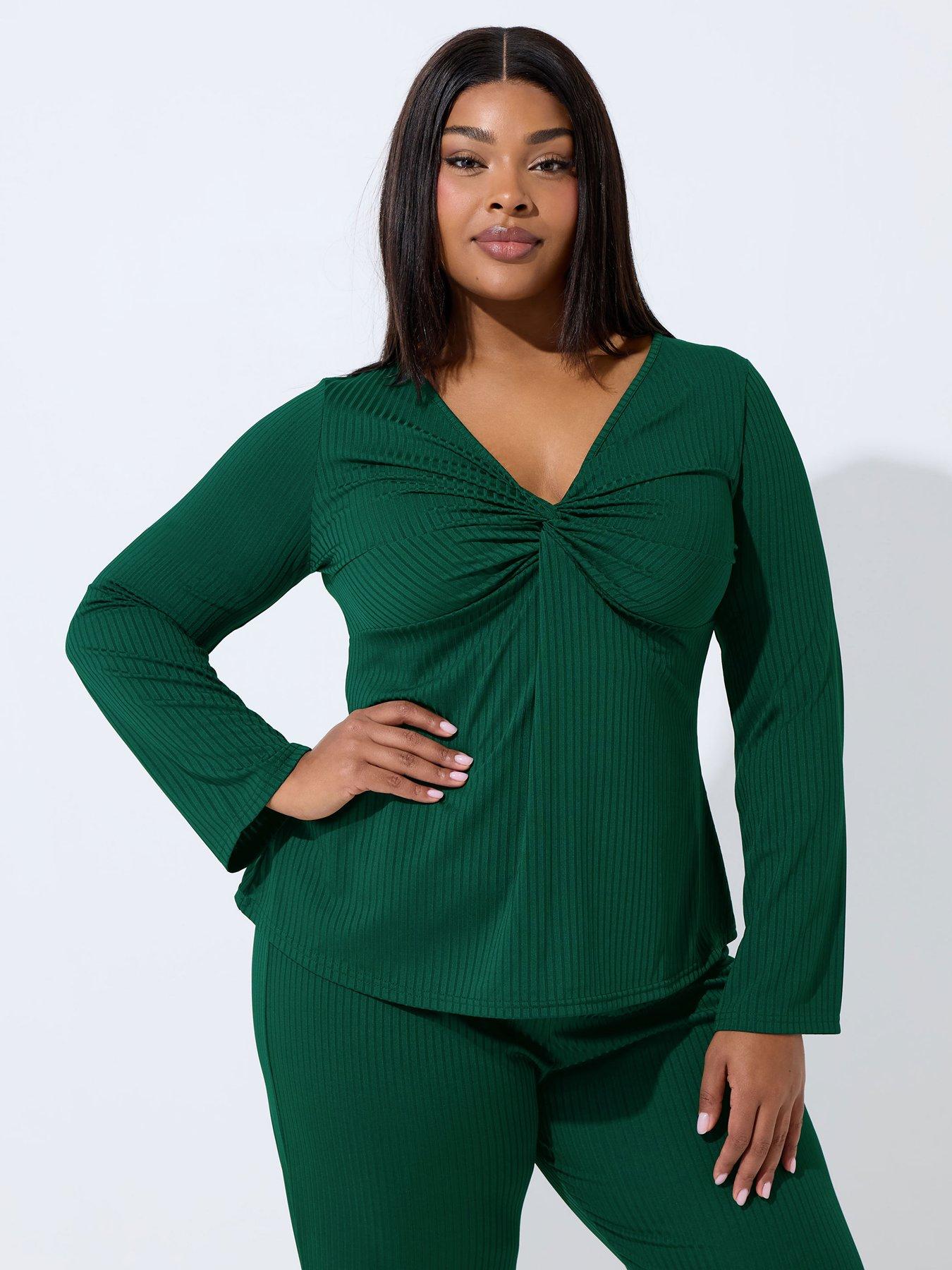 Yours Curve Knot Rib Top