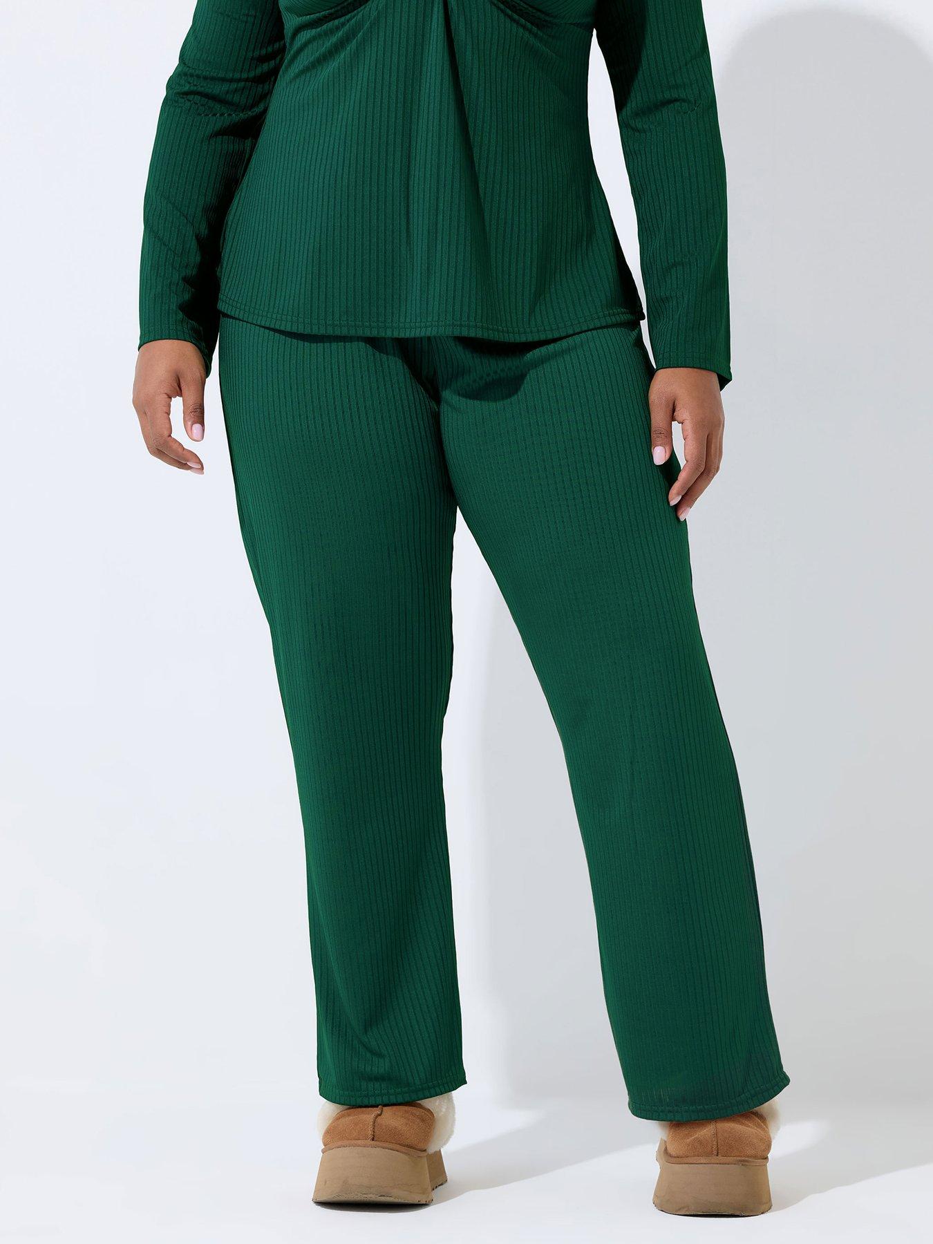 Yours Curve Rib Wide Leg Trouser