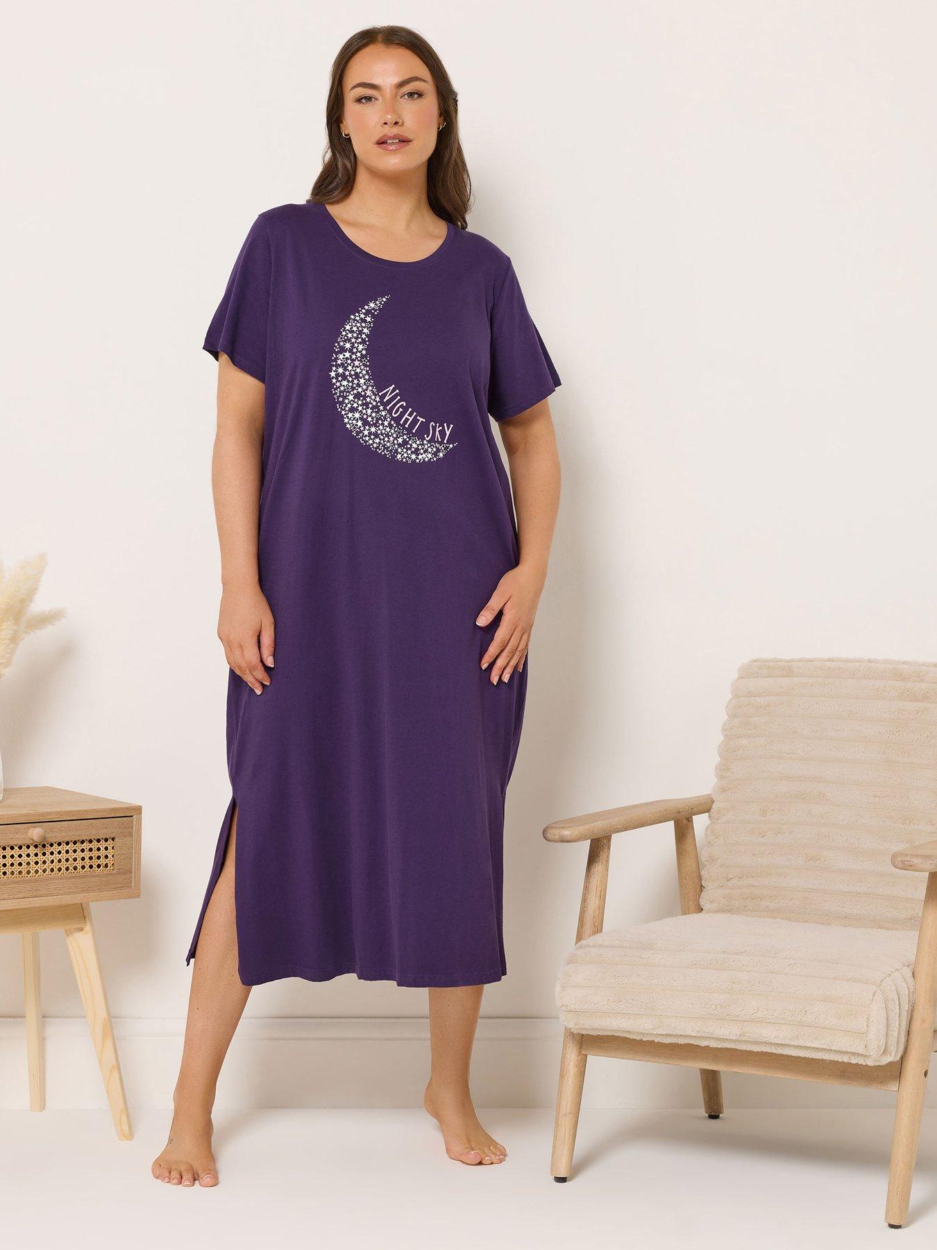 Yours Curve Night Sky Midaxi Nightdress - Purple