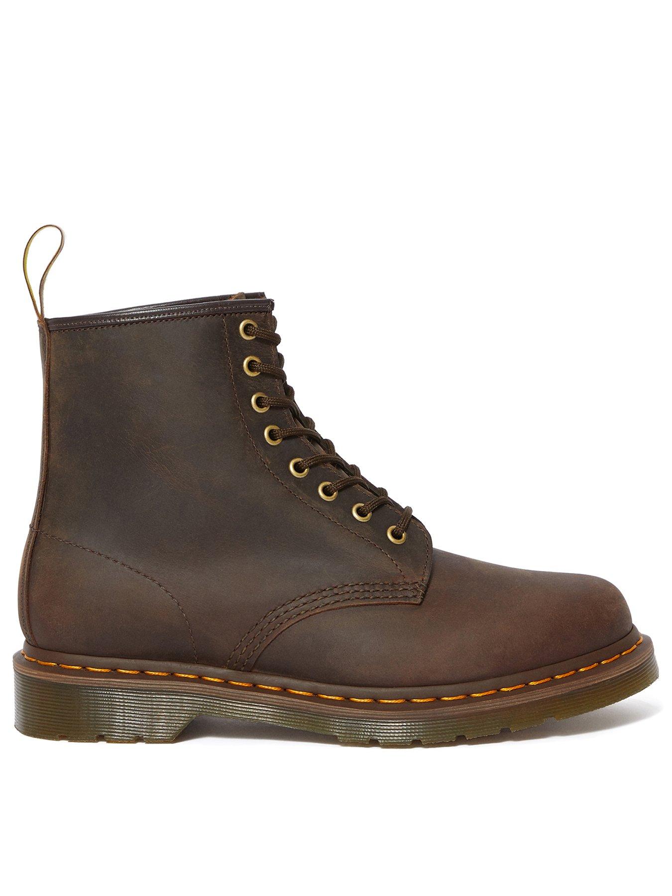 Dr Martens 1460 Crazy Horse Leather Lace-Up Boot - Dark Brown