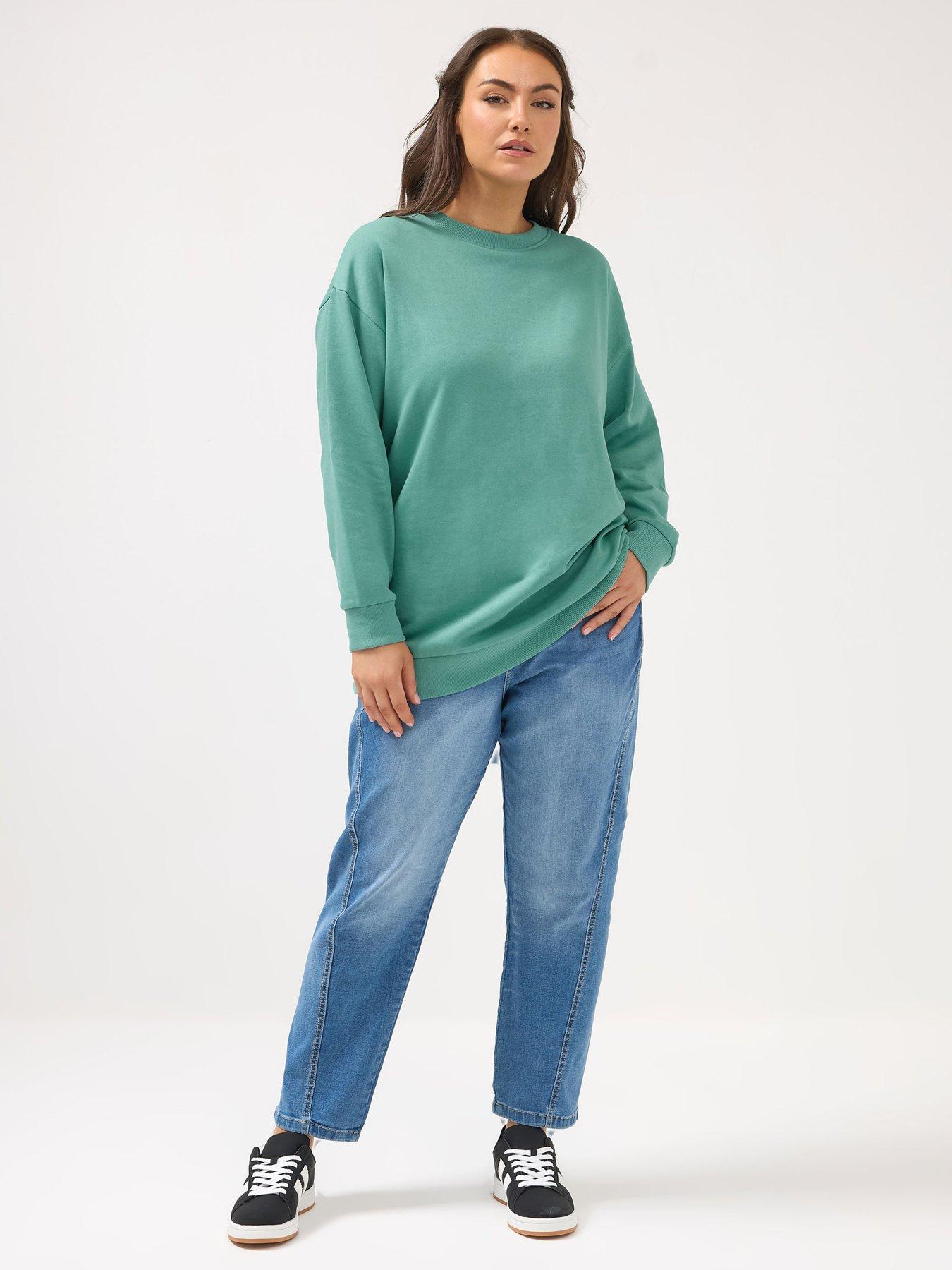 Image 3 of 4 of Yours Curve Basic Sweatshirt - Blue