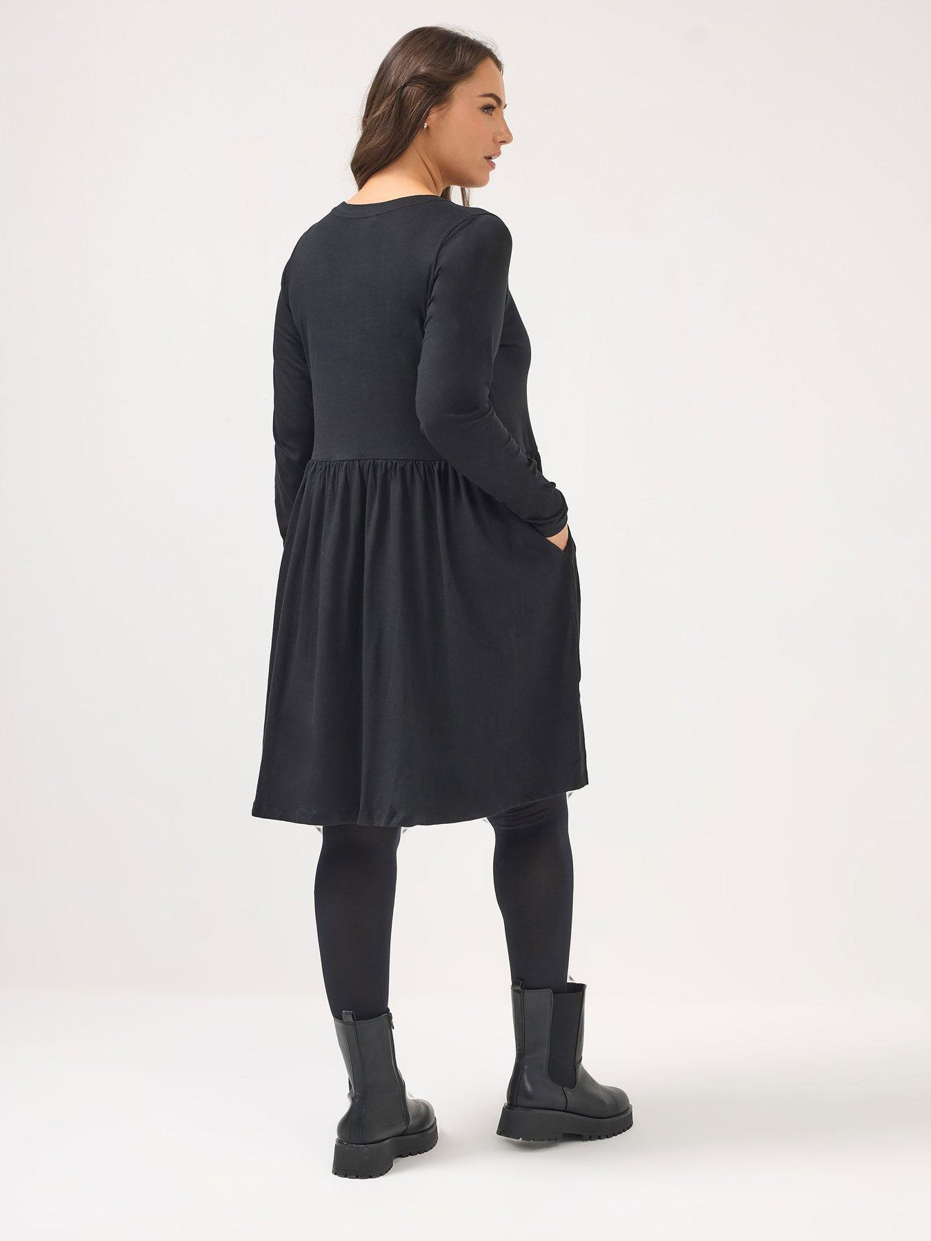 open lace back dress Black Velvet Peplum Dress main image 1