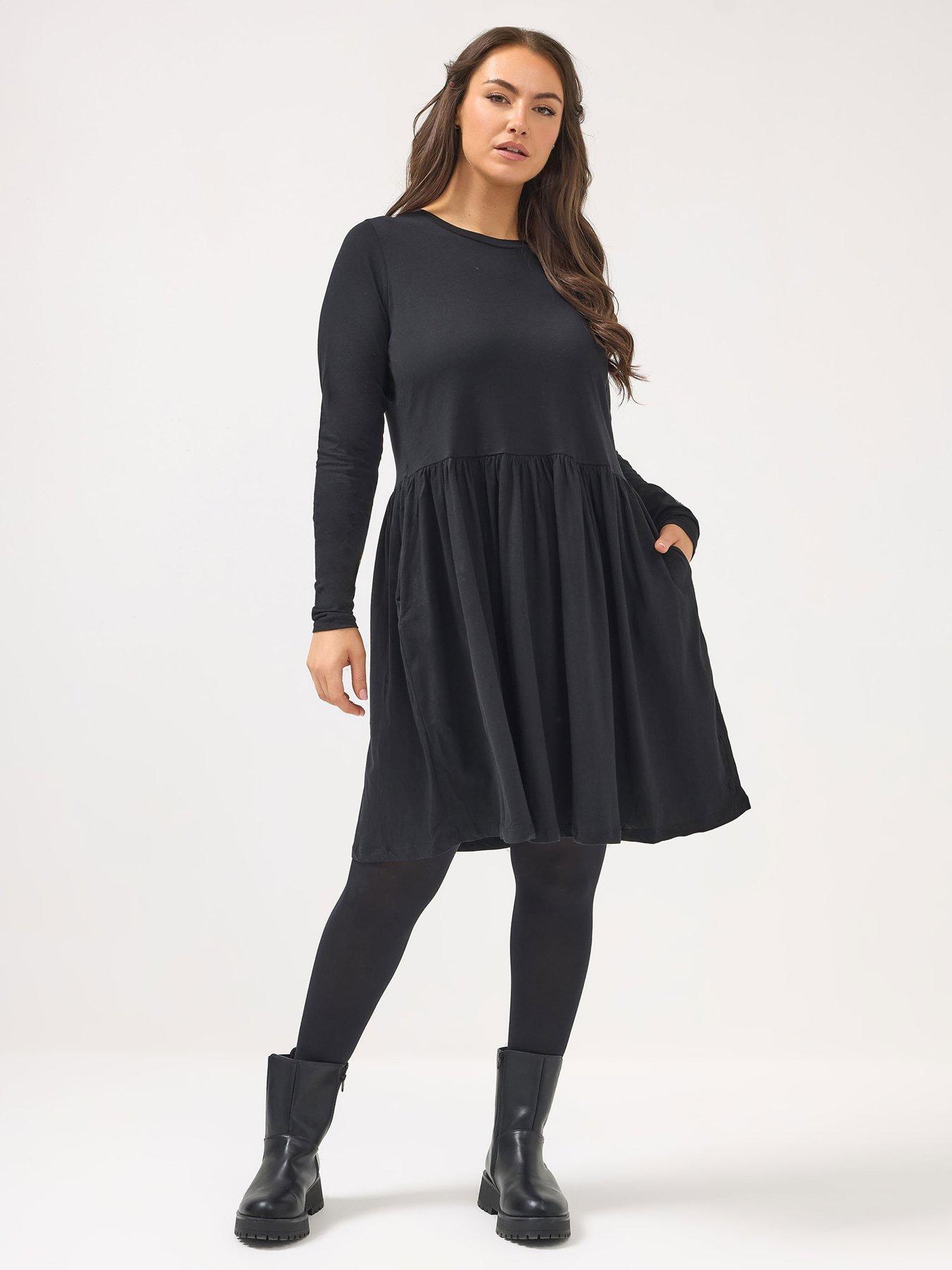 black peplum dress uk Plus Size Black Peplum Dress Uk VINTAGE Womens Peplum Dress UK 14 Large  Black Cotton Vintage