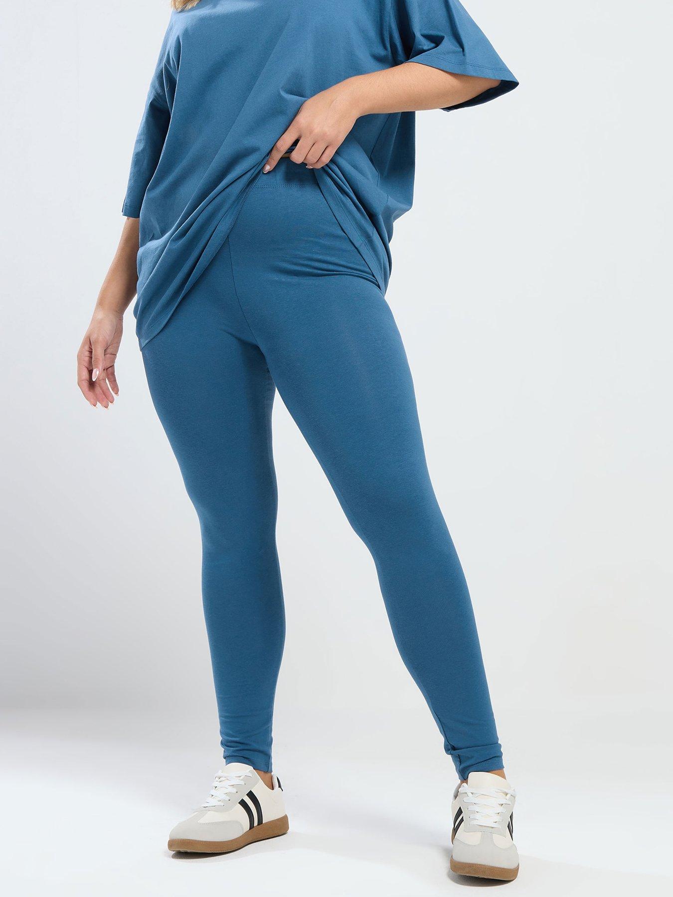 Yours Curve Basic Leggings - Blue