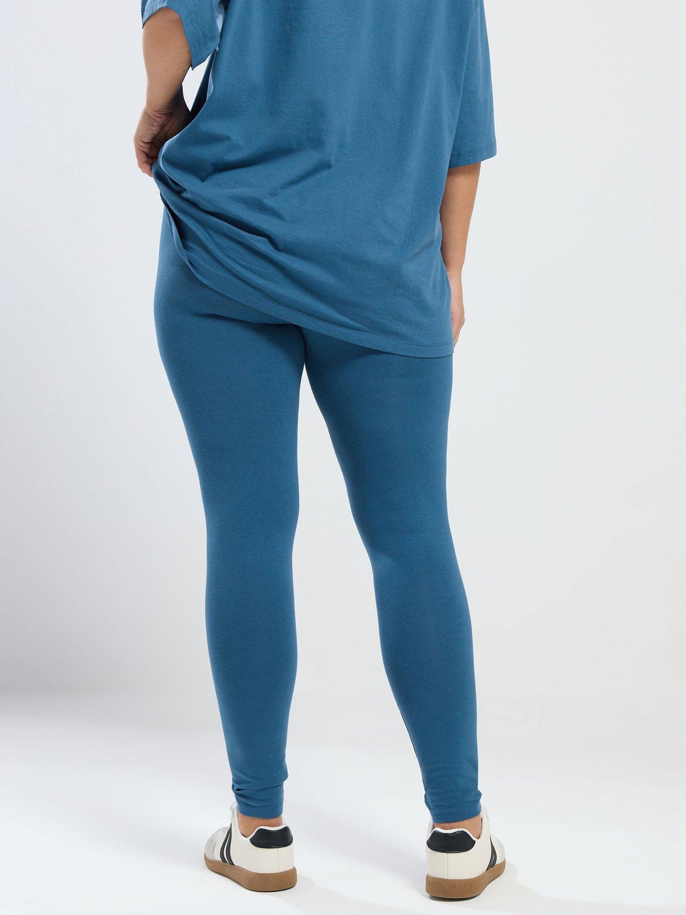 Yours Curve Basic Leggings - Blue | Very