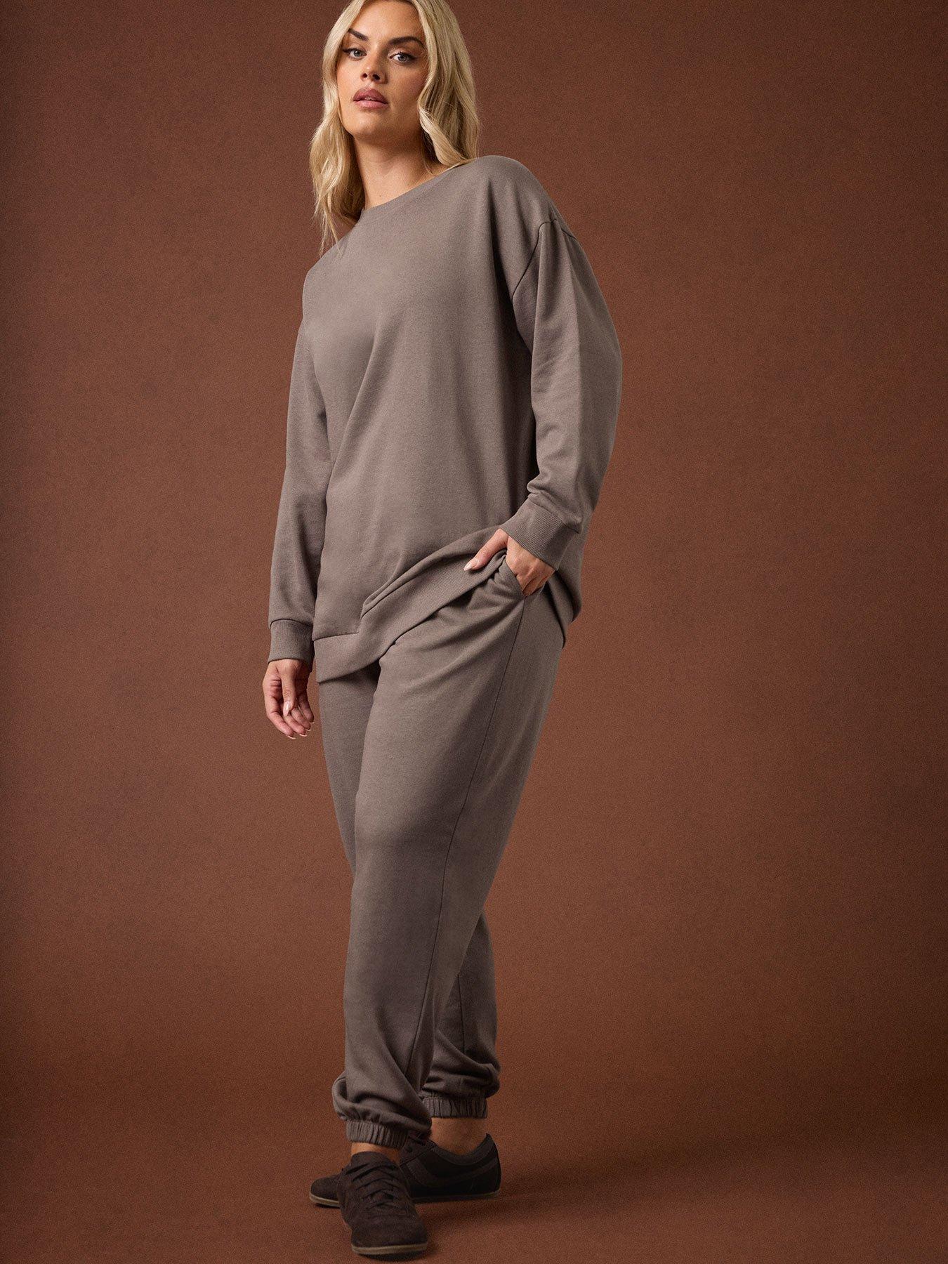 Yours Curve Cuffed Jogger - Brown
