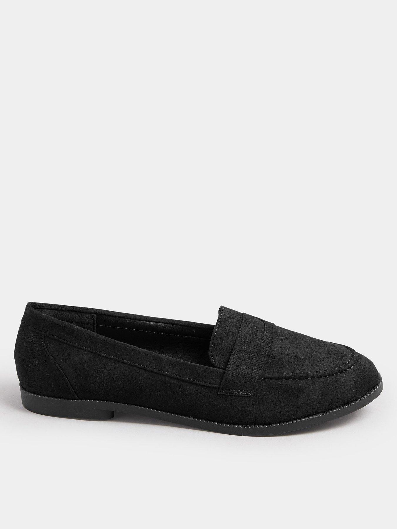 Yours Wide Fit Suede Loafer - Black