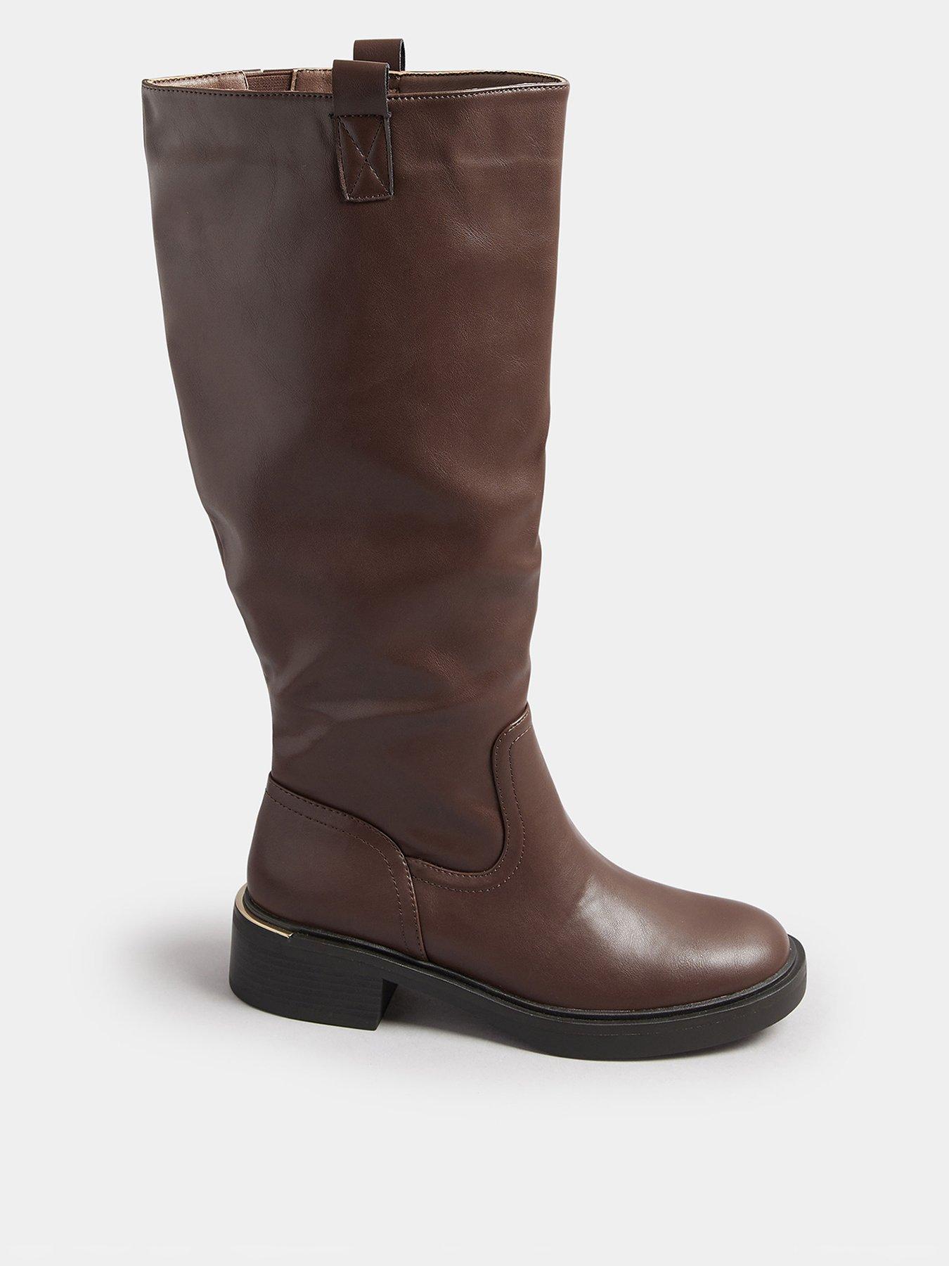 Yours Standard Fit Knee High Boot - Brown | Very