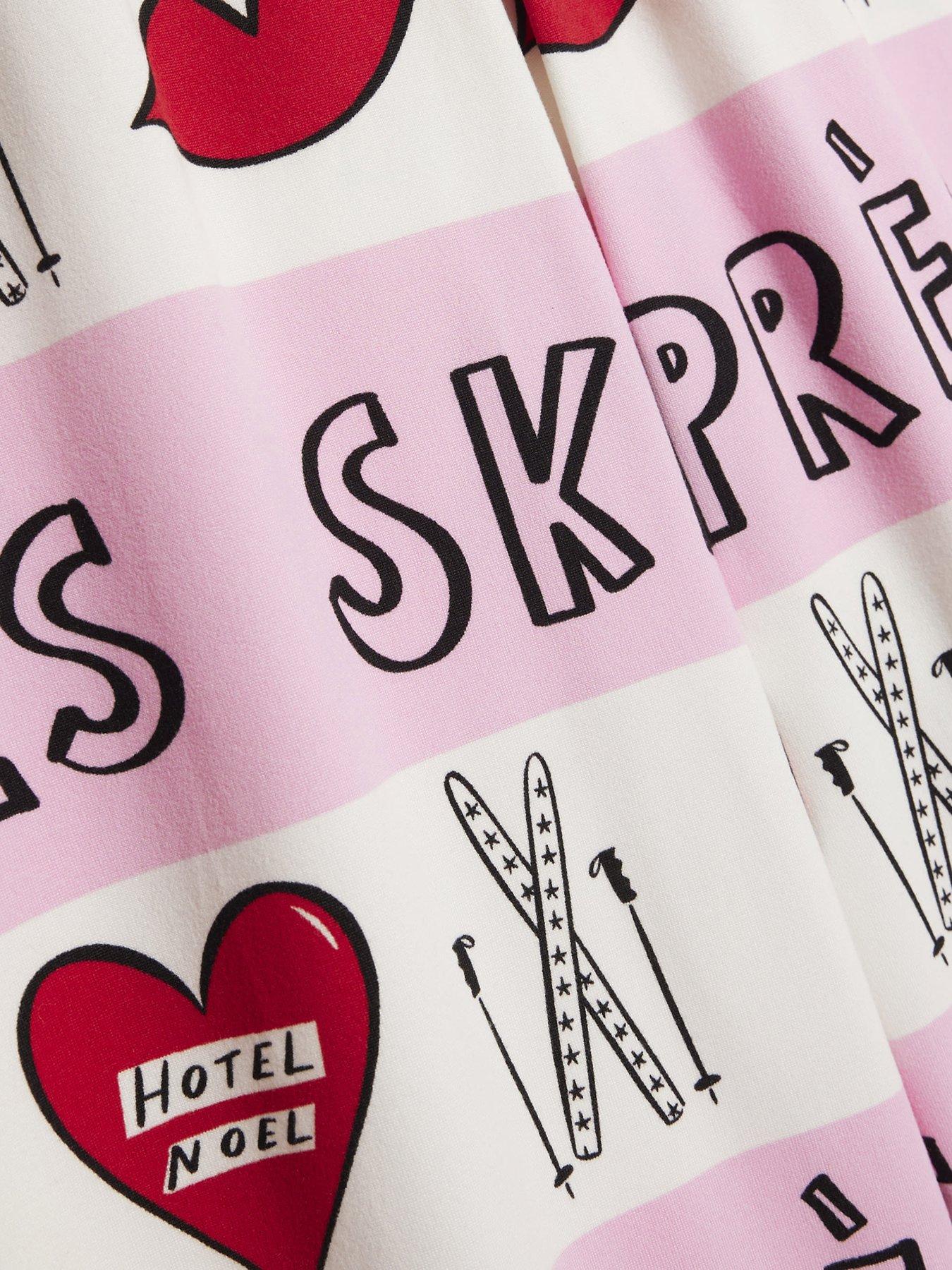 Image 4 of 5 of River Island Older Girls Nephthys Apres Ski Pyjama Set - Pink