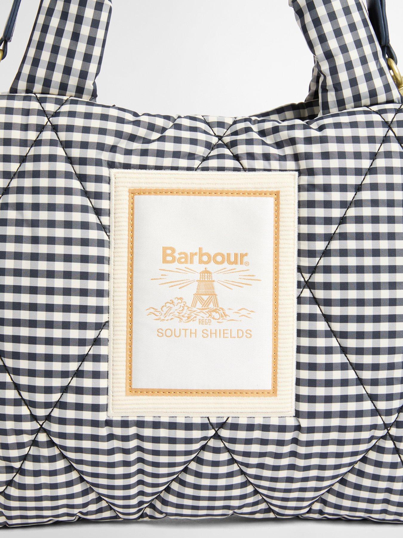 Image 3 of 3 of Barbour Riah Mini Quilted Tote Bag - Black/White Gingham Check