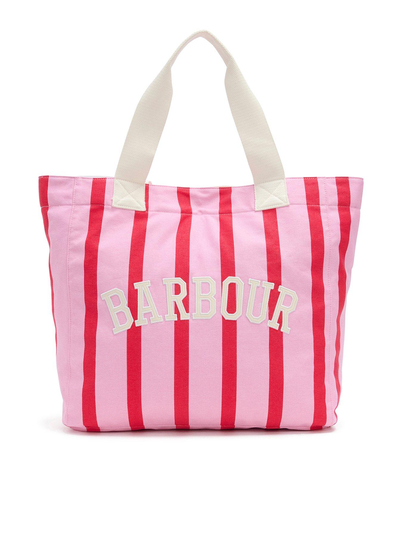 Barbour: Emily Stripe Tote Bag - Cherry Blossom