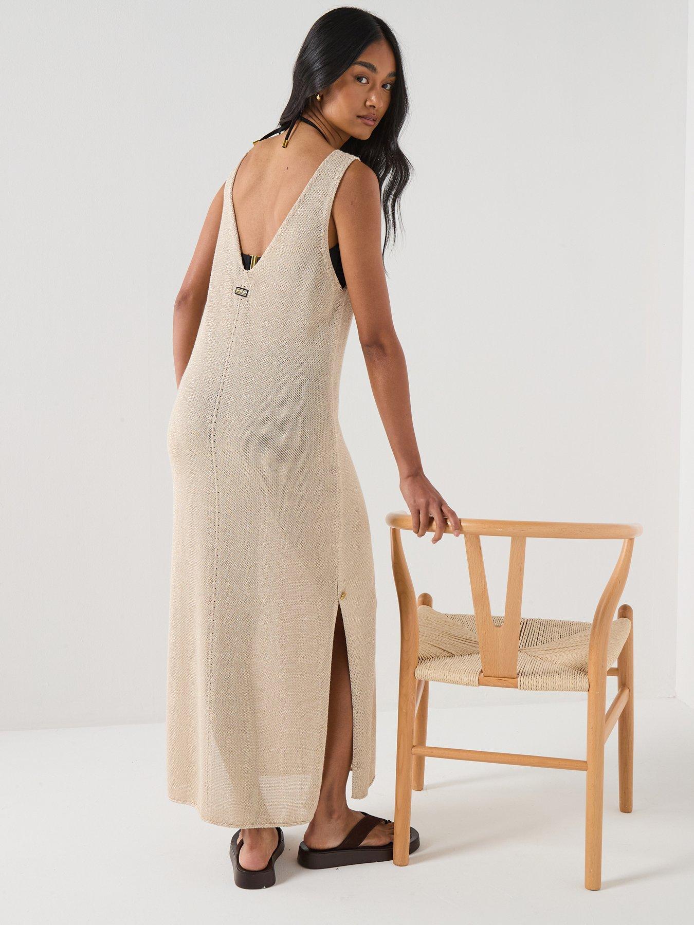 Barbour International Valencia Knitted Midi Dress - Beige