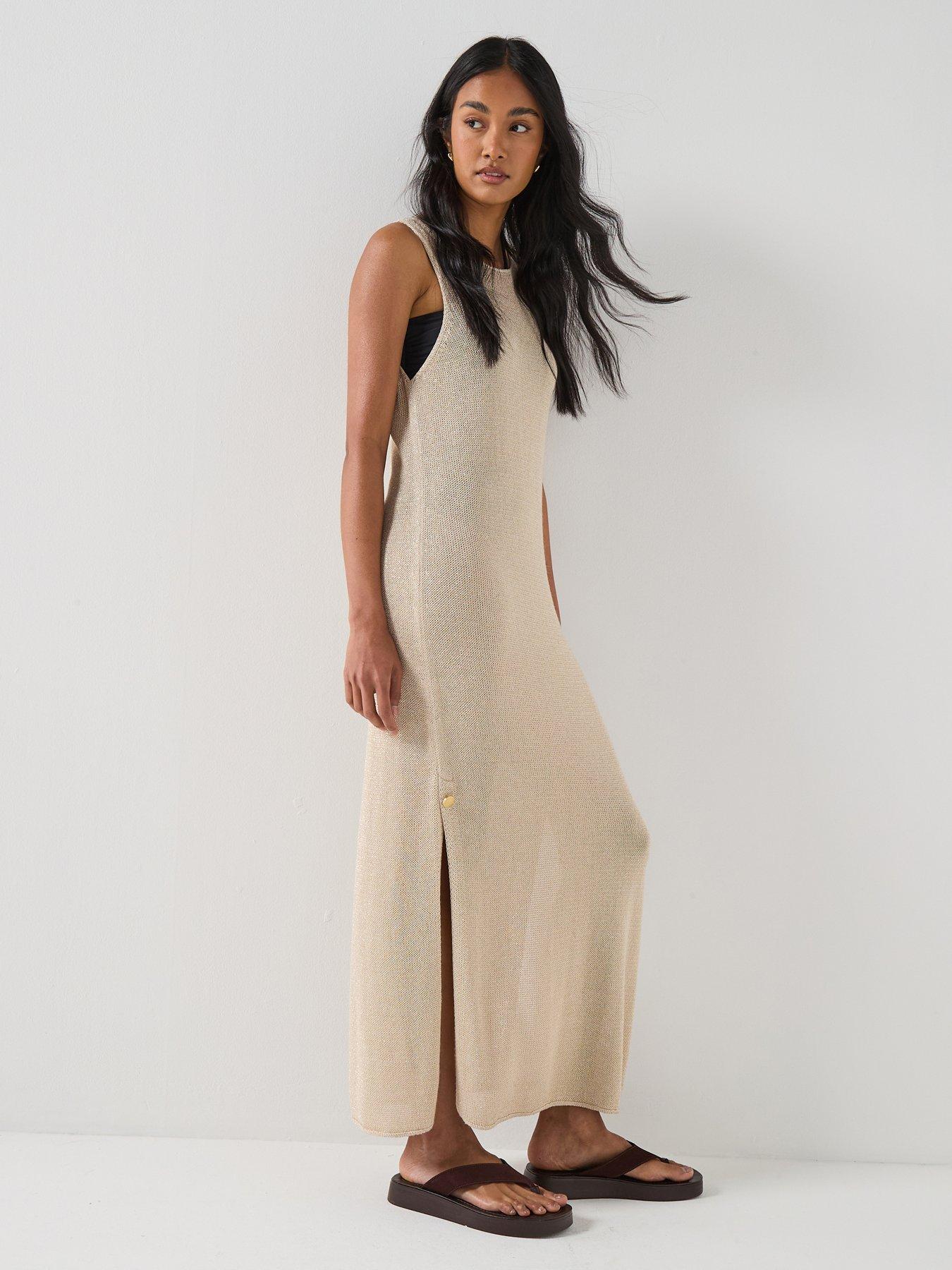 Barbour International B.intl Valencia Knitted Midi Dress - Beige | Very