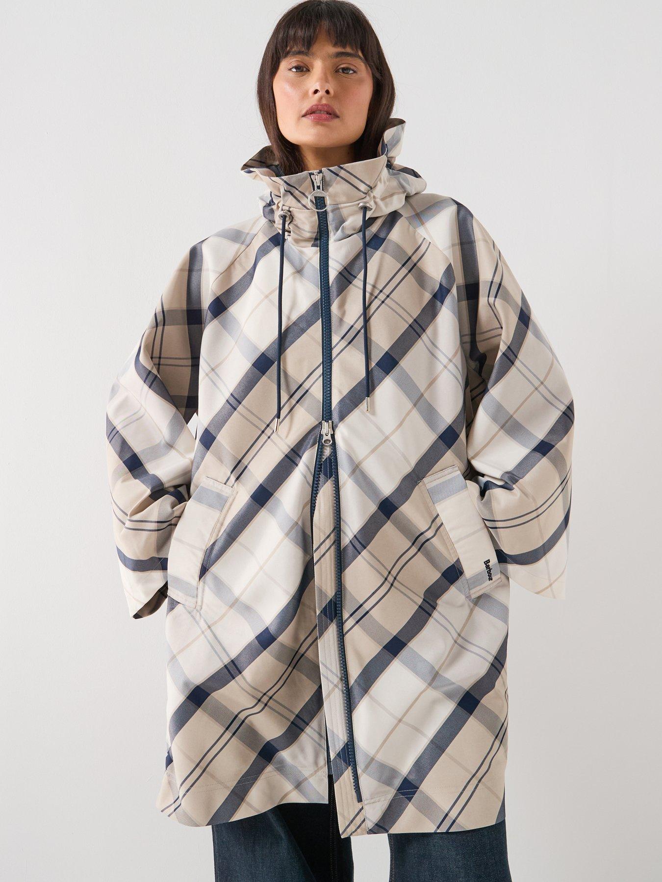 Barbour Kinsale Tartan Showerproof Cape - Navy