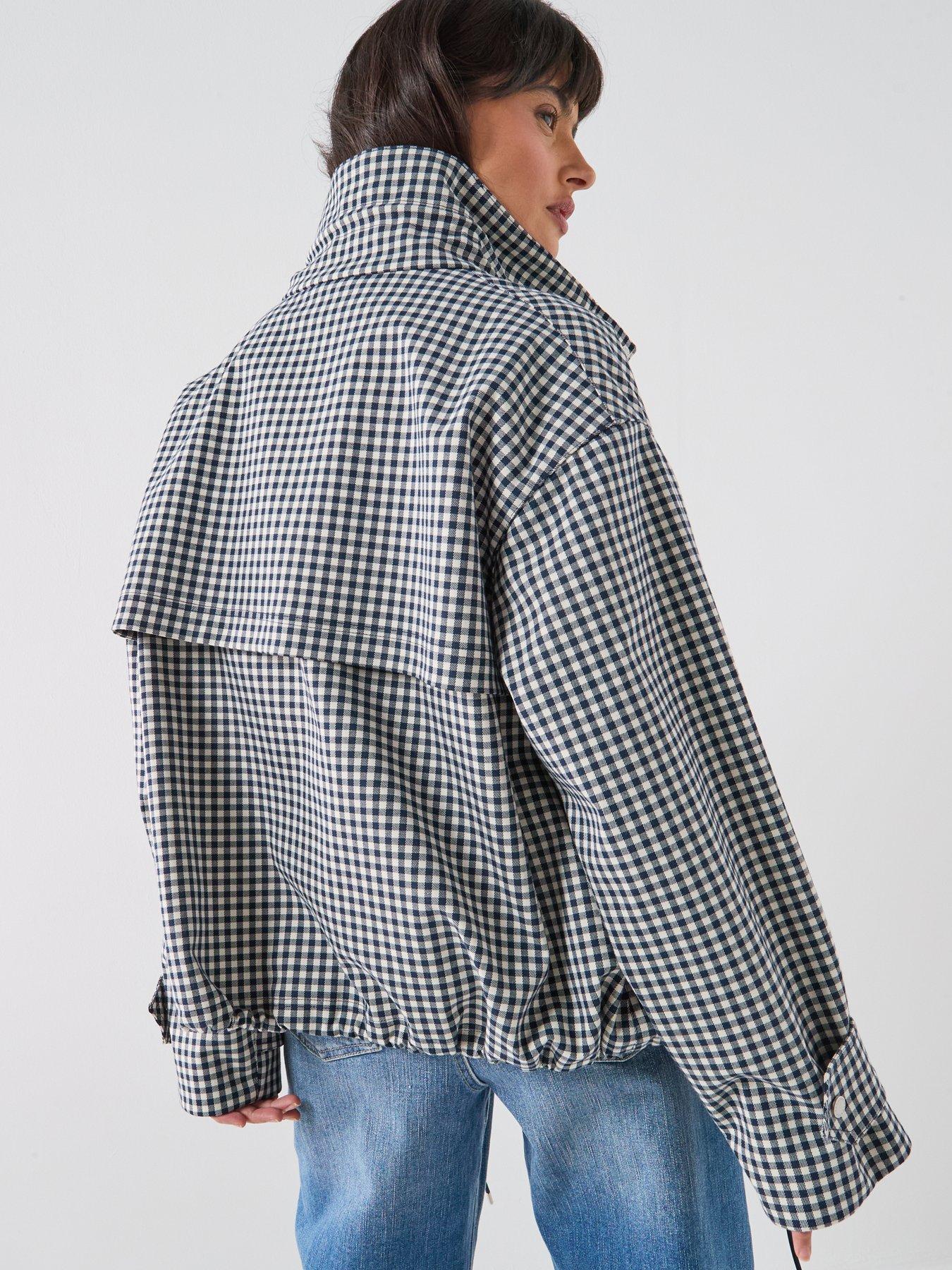 Image 2 of 6 of Barbour Bronwyn Check Showerproof Jacket - Navy