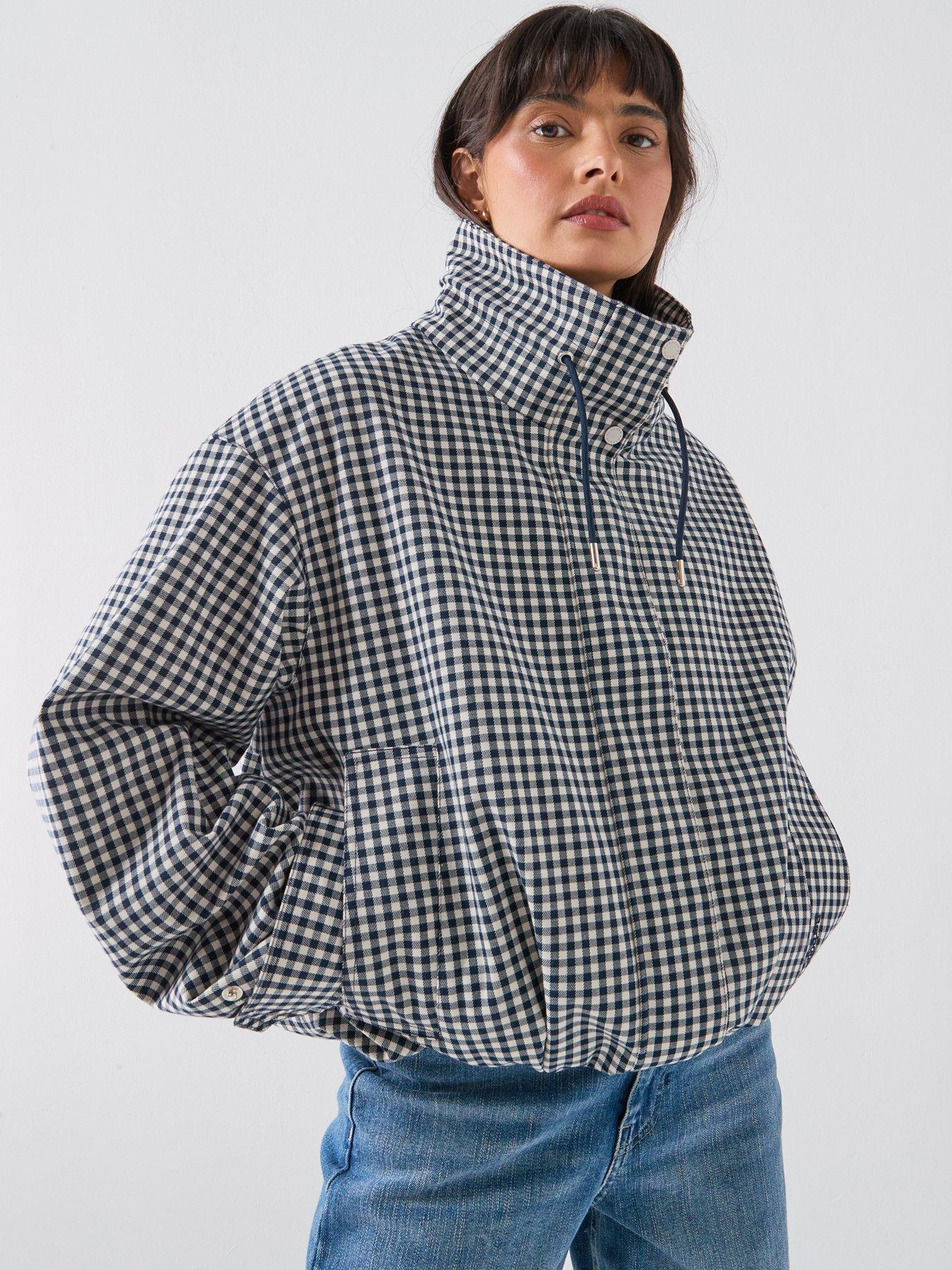 Image 4 of 6 of Barbour Bronwyn Check Showerproof Jacket - Navy