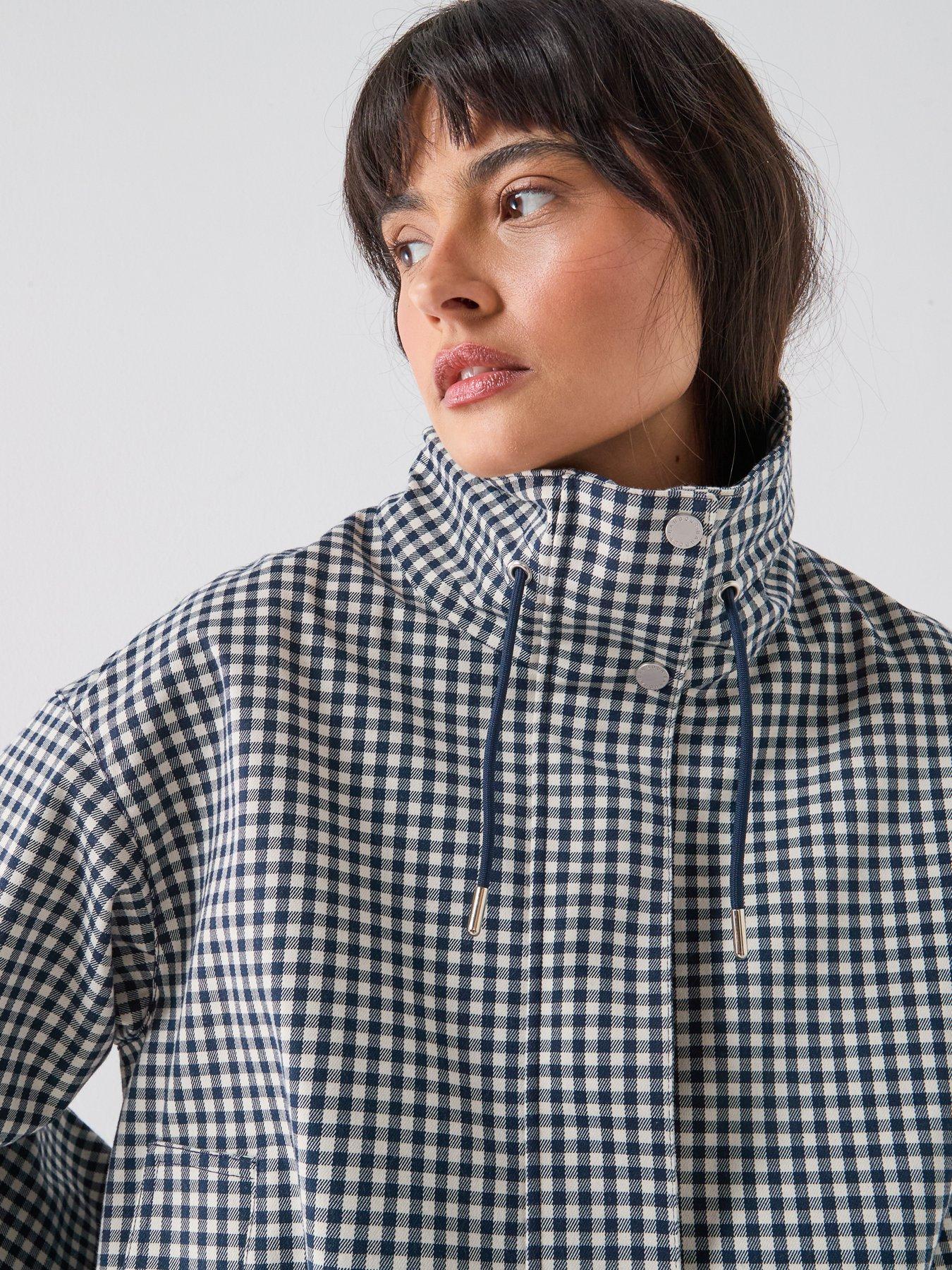 Image 5 of 6 of Barbour Bronwyn Check Showerproof Jacket - Navy
