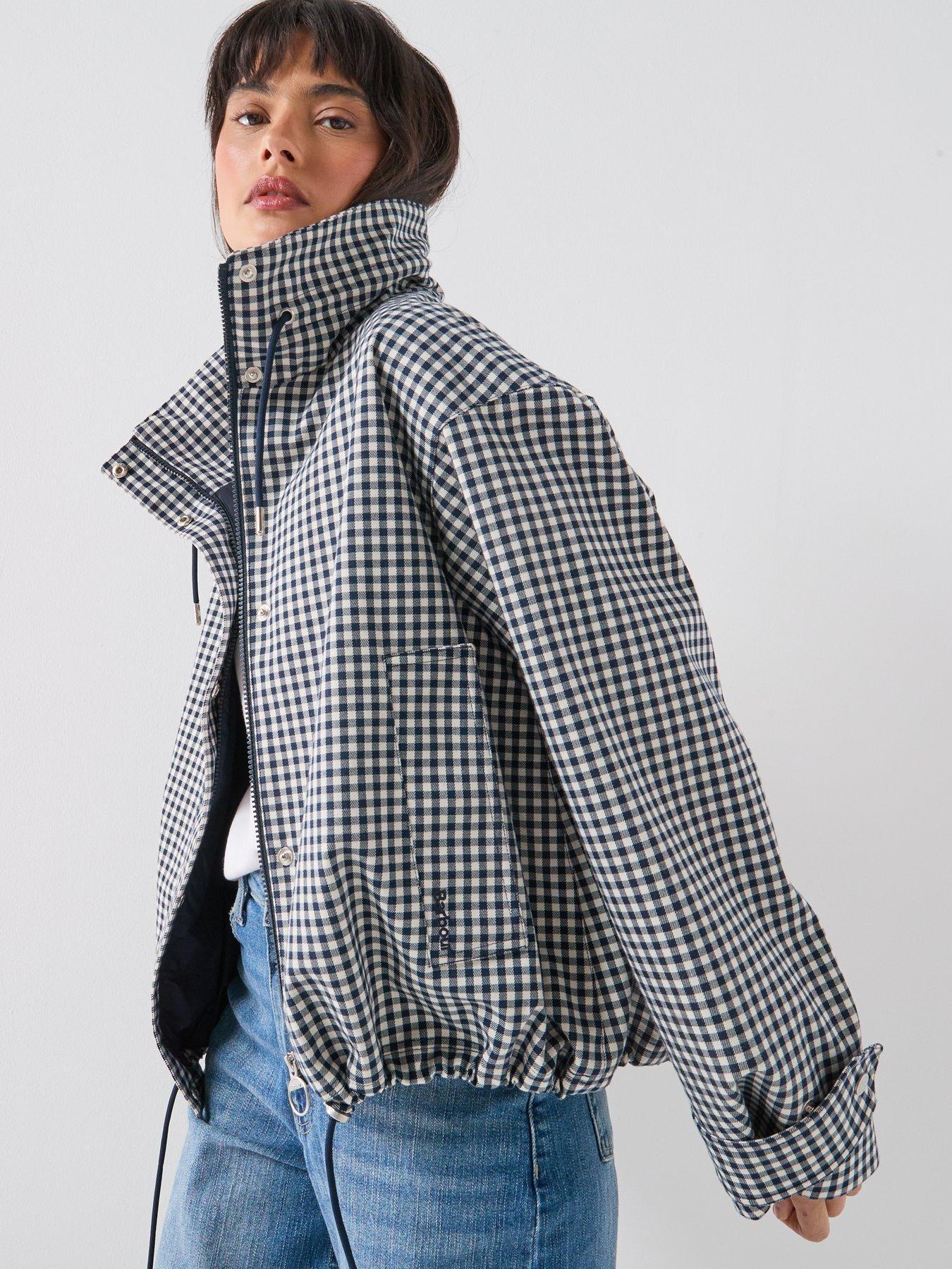 Image 6 of 6 of Barbour Bronwyn Check Showerproof Jacket - Navy