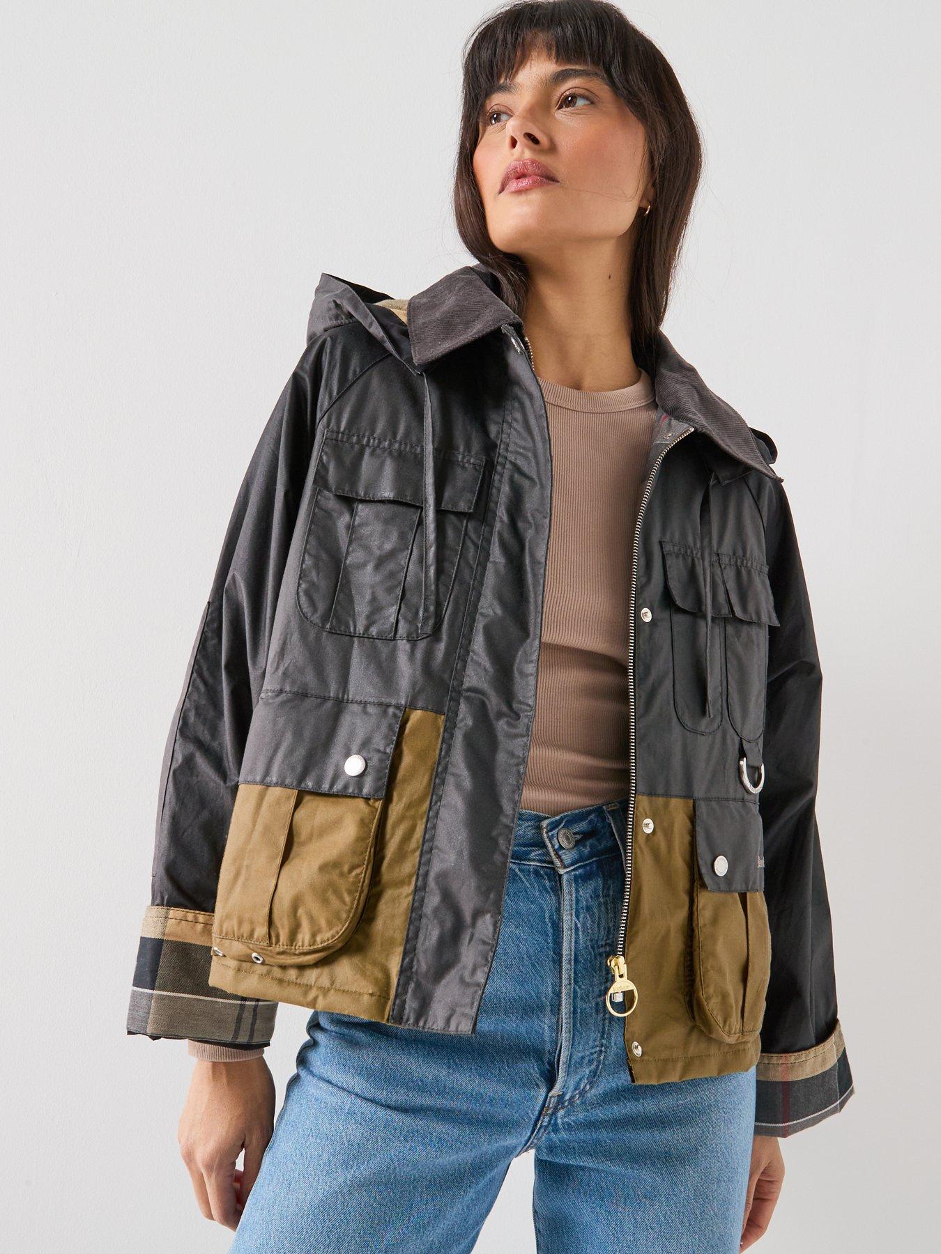 Barbour Liza Wax Jacket - Black/Sand | Very