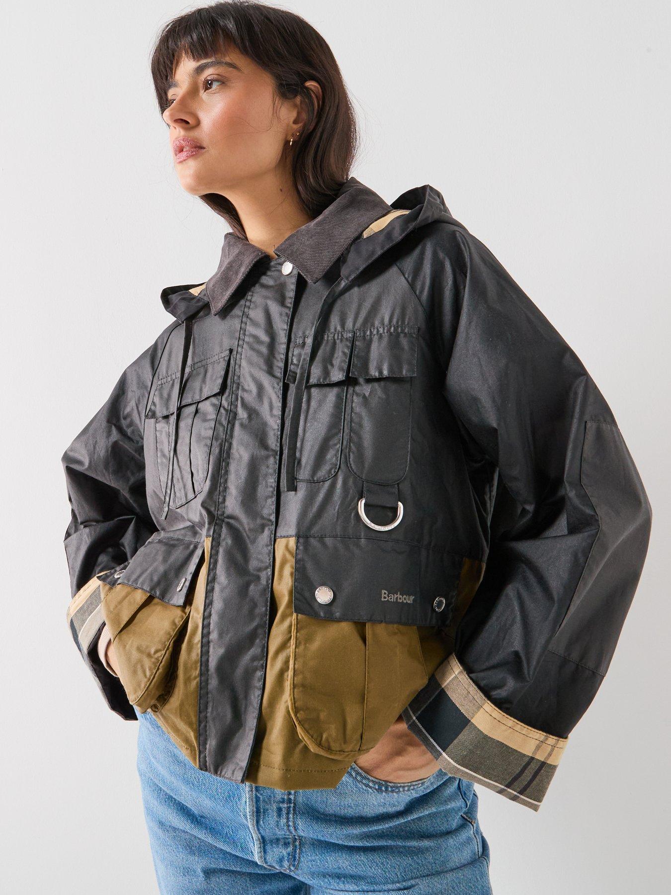 Barbour Liza Wax Jacket - Black/Sand | Very