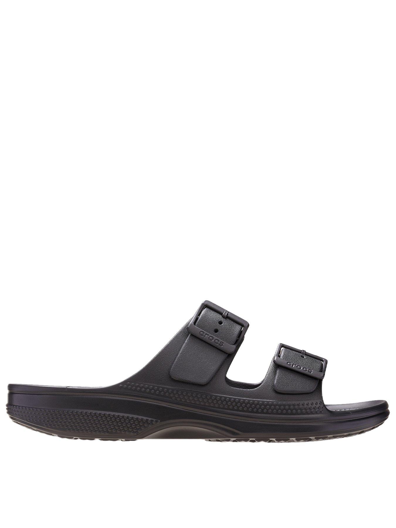 Crocs Classic Buckle Sandal, Black, Size 3, Women