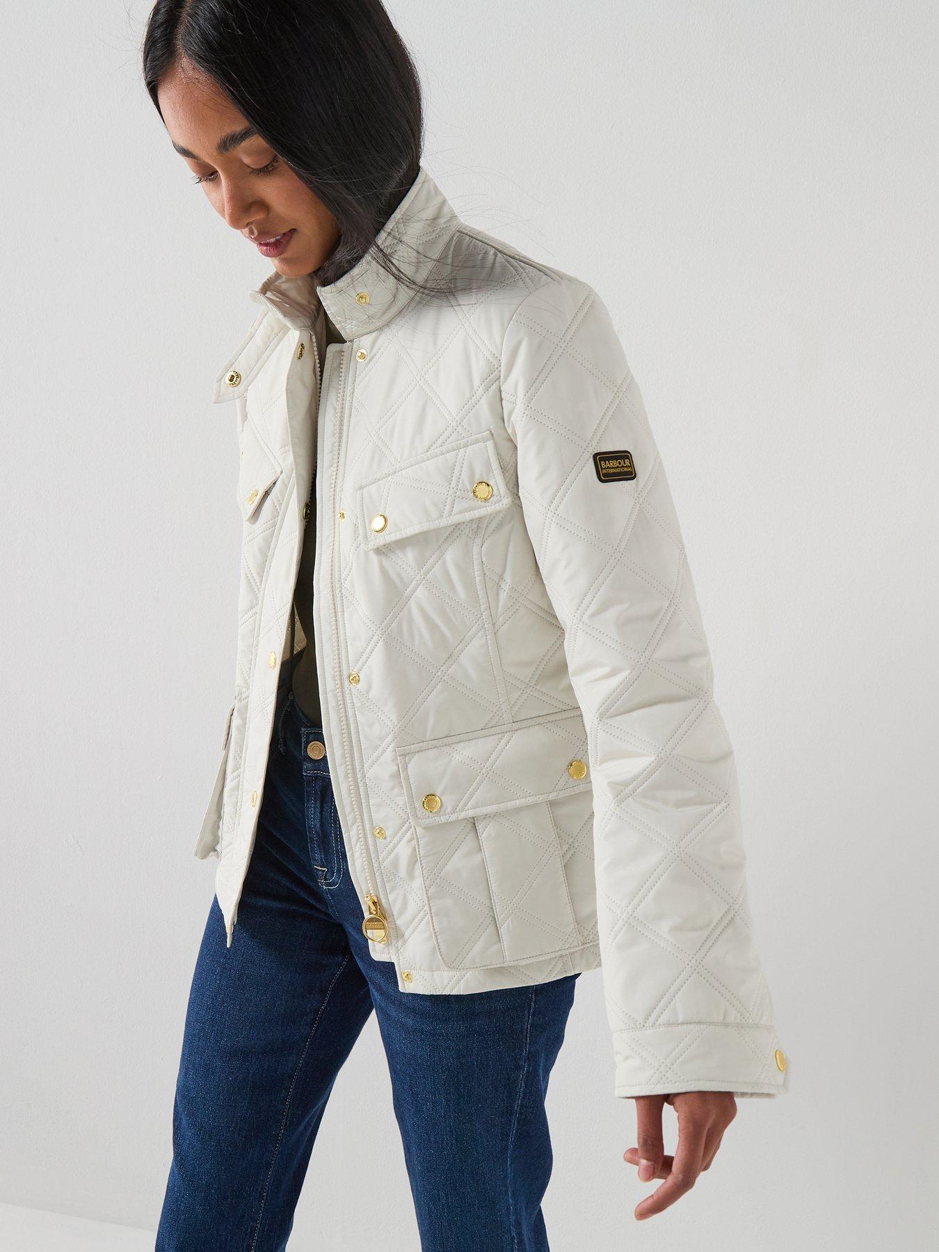 Barbour International Halsey Quilted Jacket - Cream